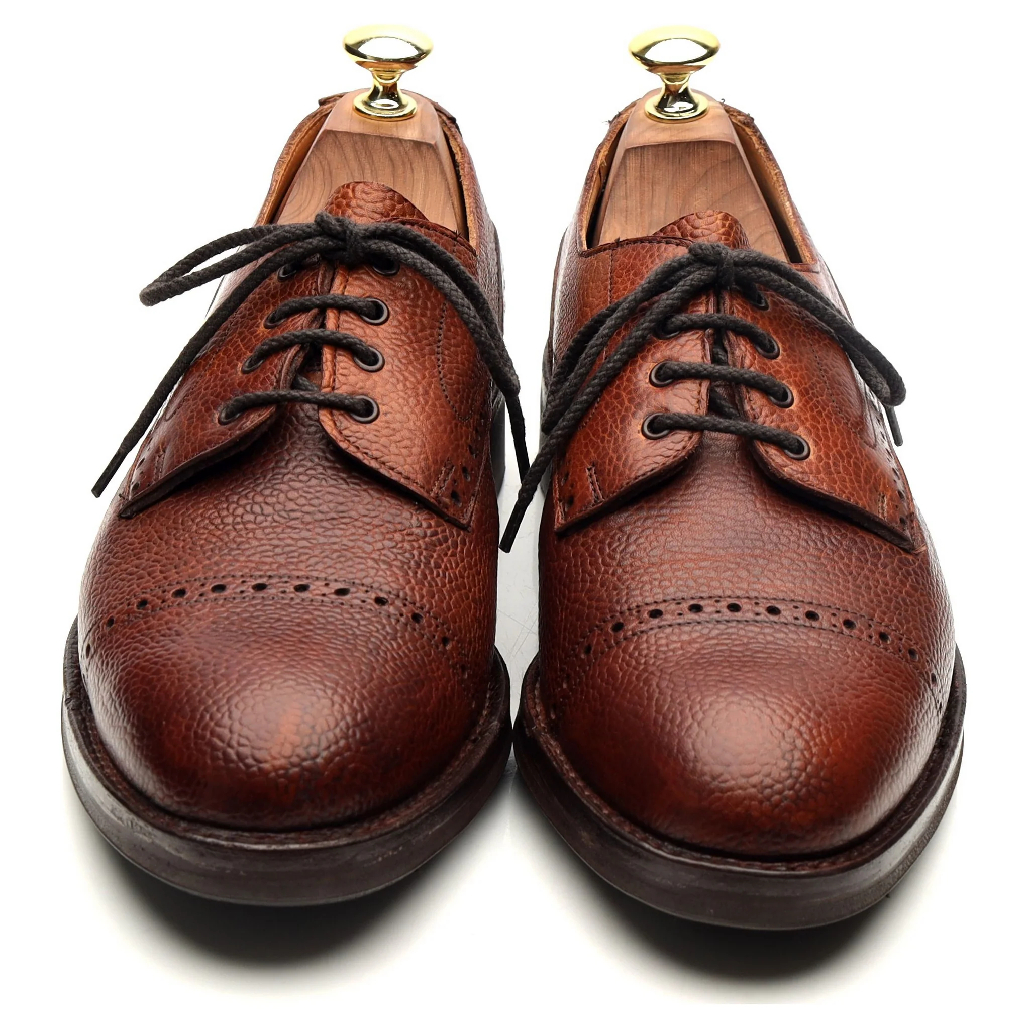 Holland & Holland Tan Brown Leather Veldtschoen Derby UK 8 E - Image 9