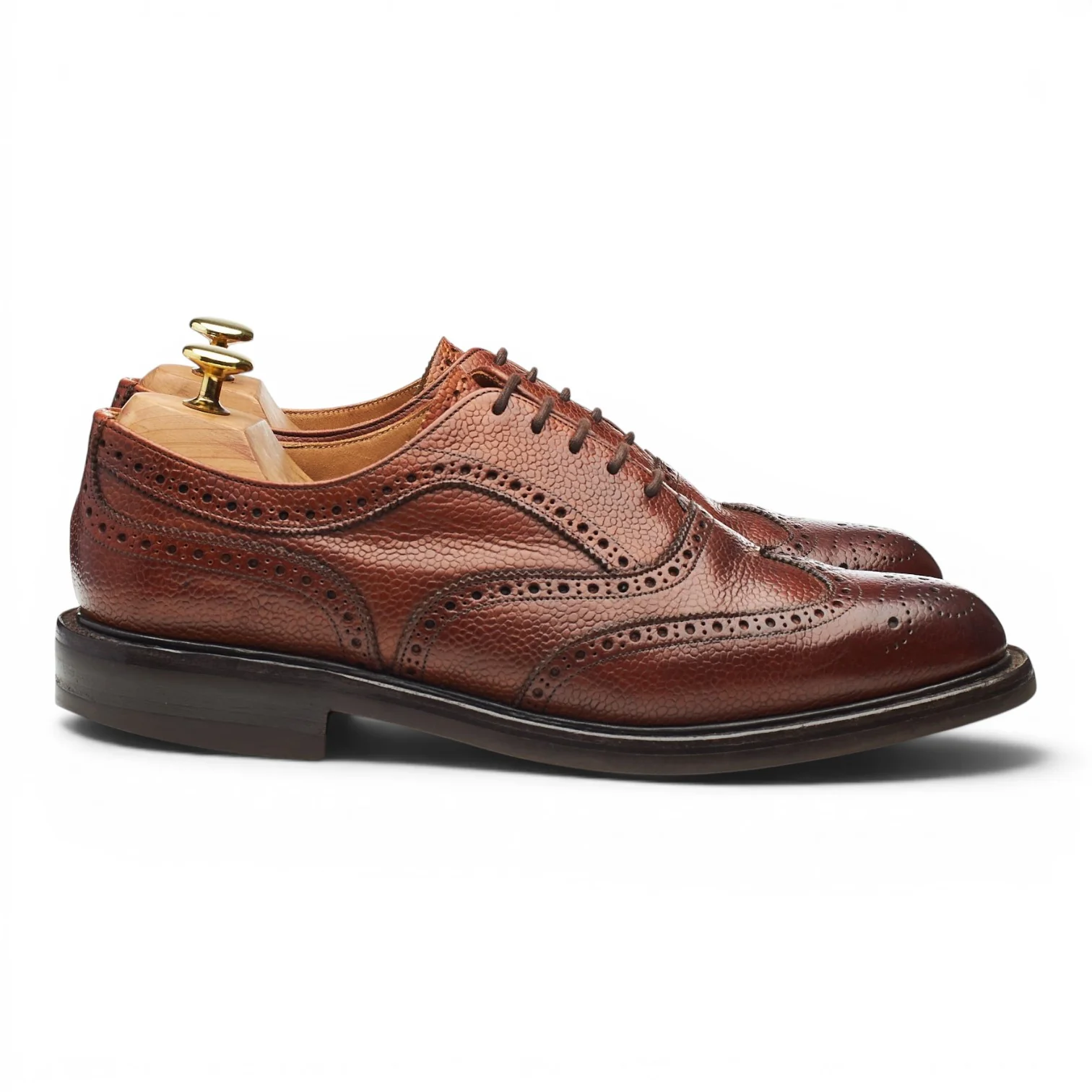 'Hythe' Tan Brown Grain Leather Oxford Brogues UK 8.5 F