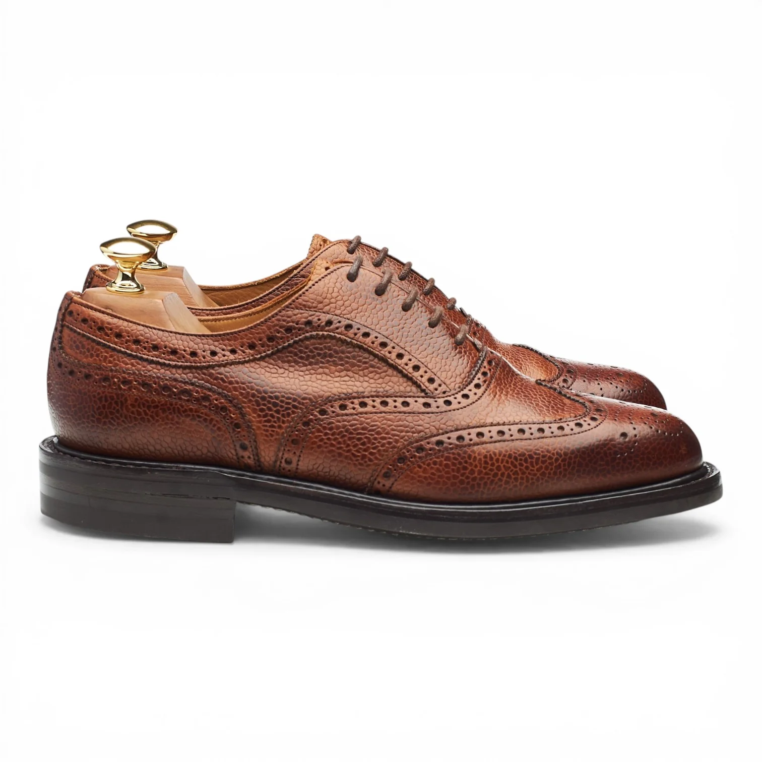 'Hythe' Tan Brown Grain Leather Oxford Brogues UK 6 F