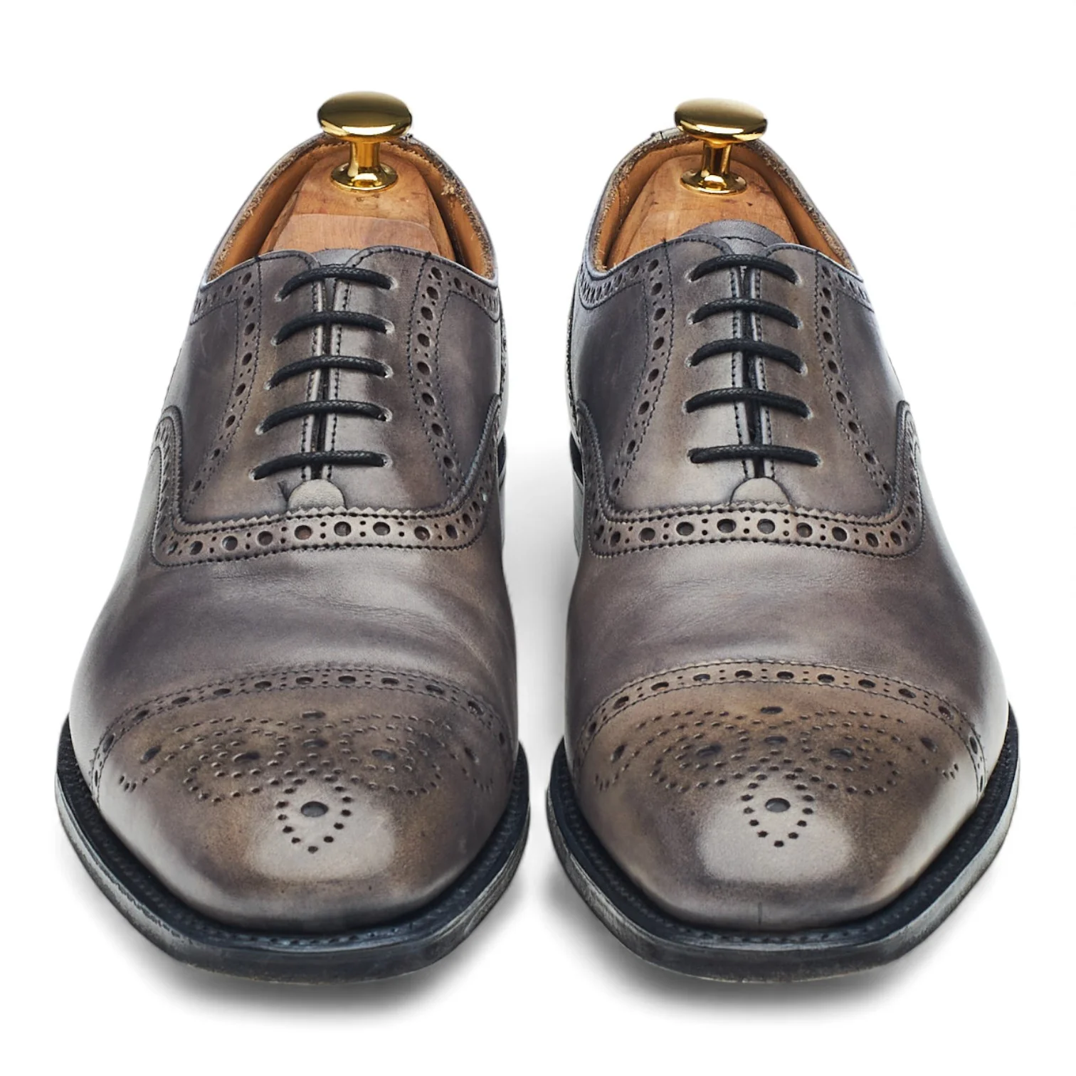 'Islington' Grey Leather Oxford Brogues UK 6 F - Image 2