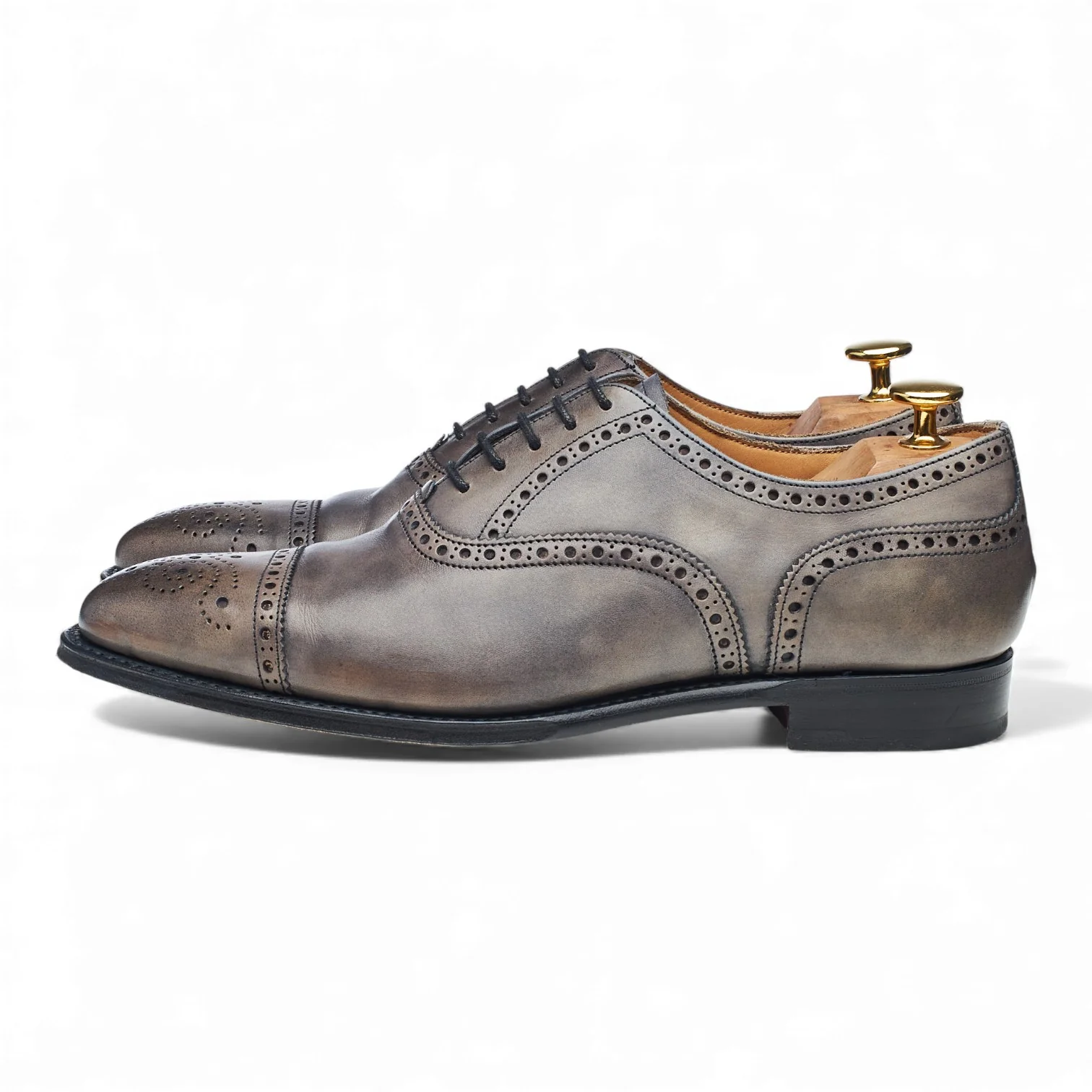 'Islington' Grey Leather Oxford Brogues UK 6 F - Image 3