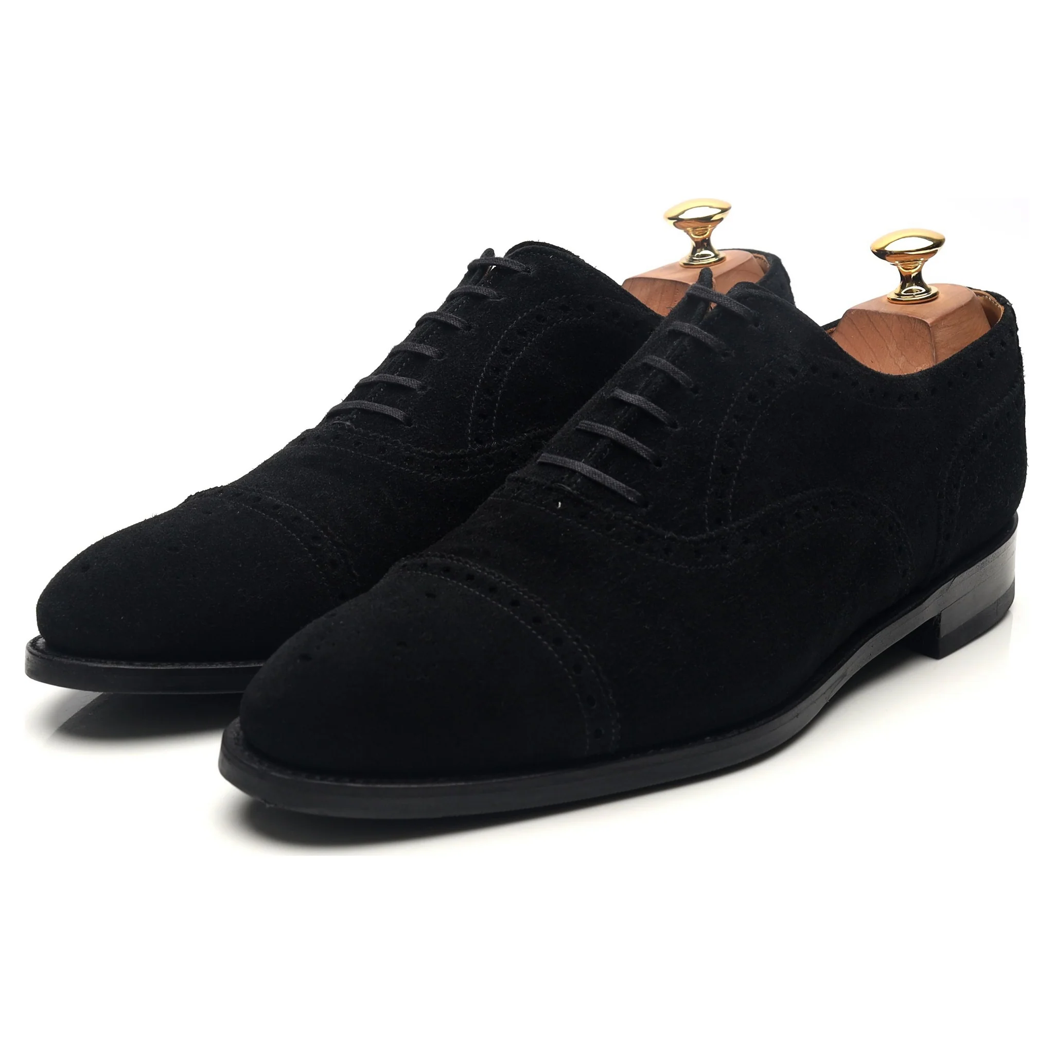 'Wenatchee' Black Suede Oxford Semi Brogues UK 10 E