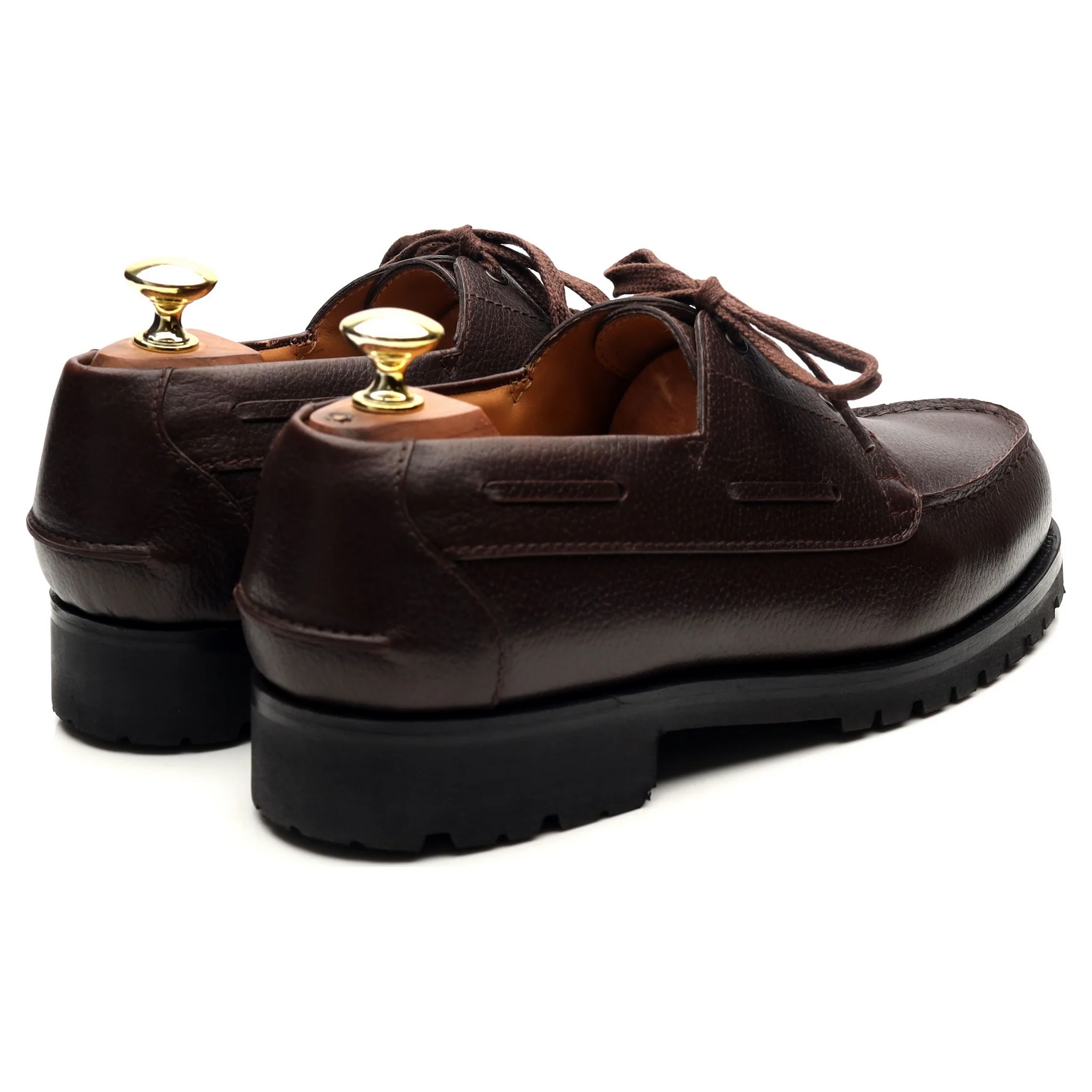 Beige Habilleur Dark Brown Leather Derby 7 D UK 7.5 - Image 5