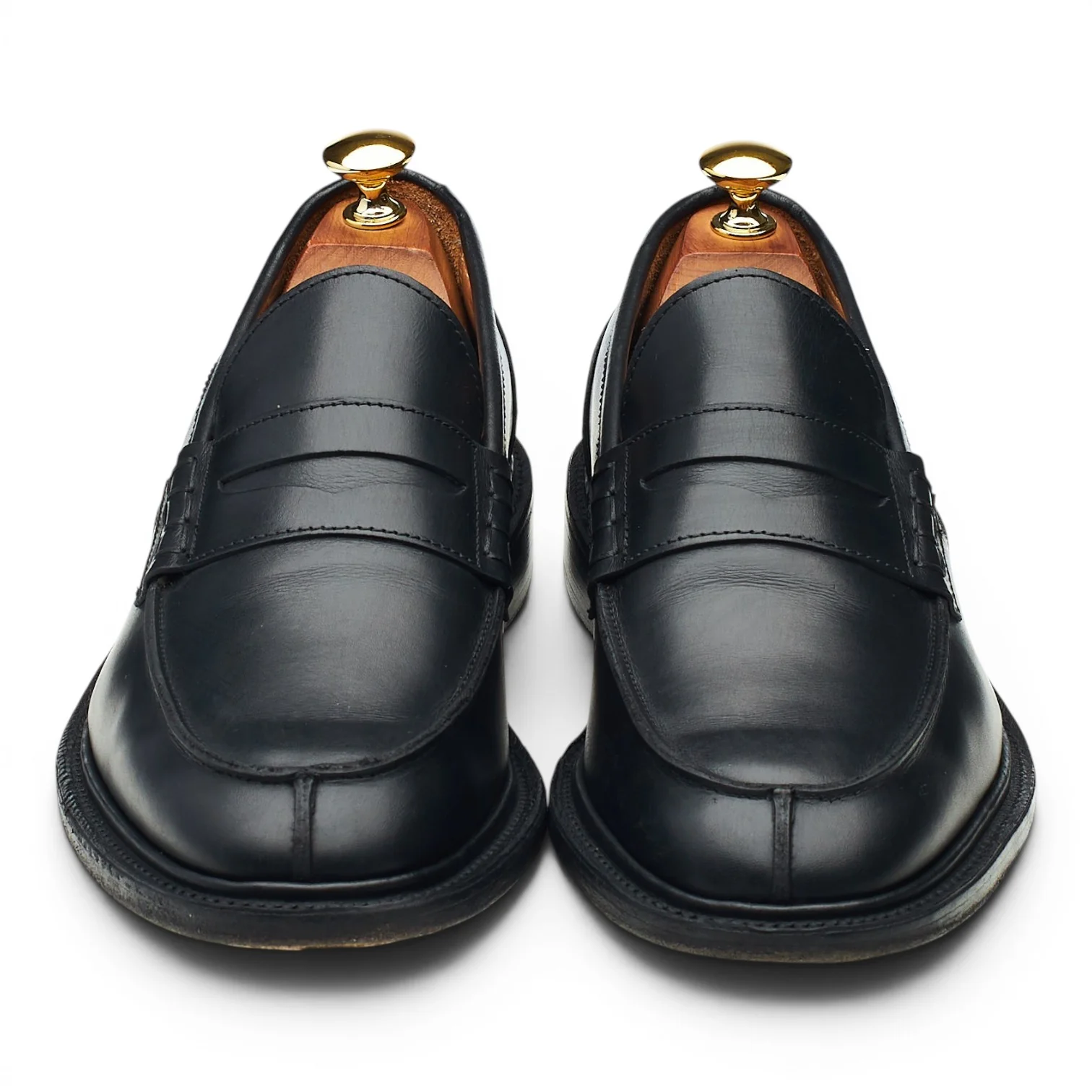 'James' Black Leather Loafers UK 7 - Image 2