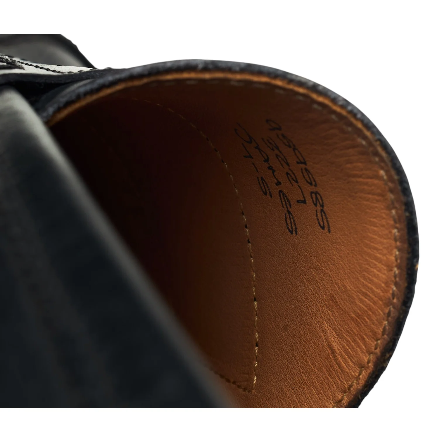 'James' Black Leather Loafers UK 7 - Image 7