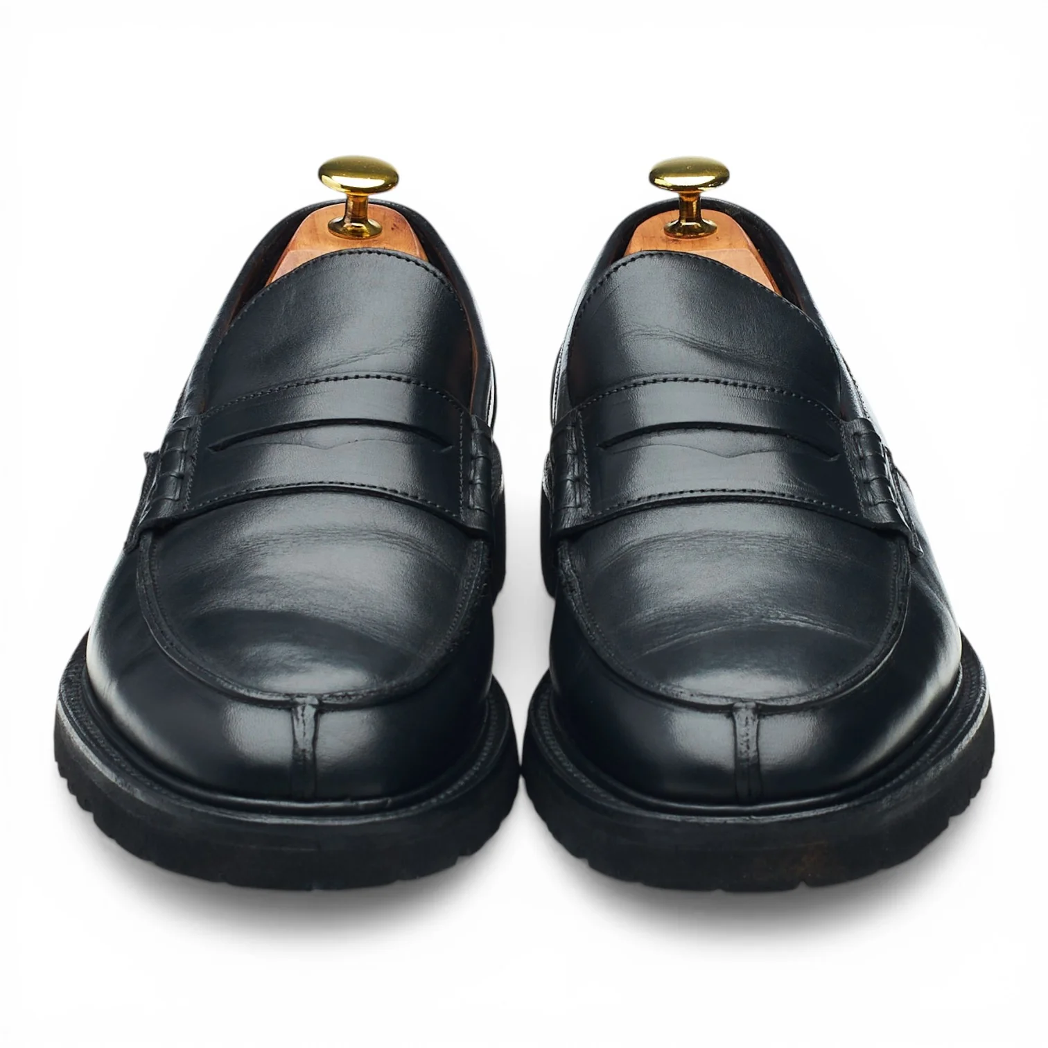 'James' Black Leather Loafers UK 9 - Image 2