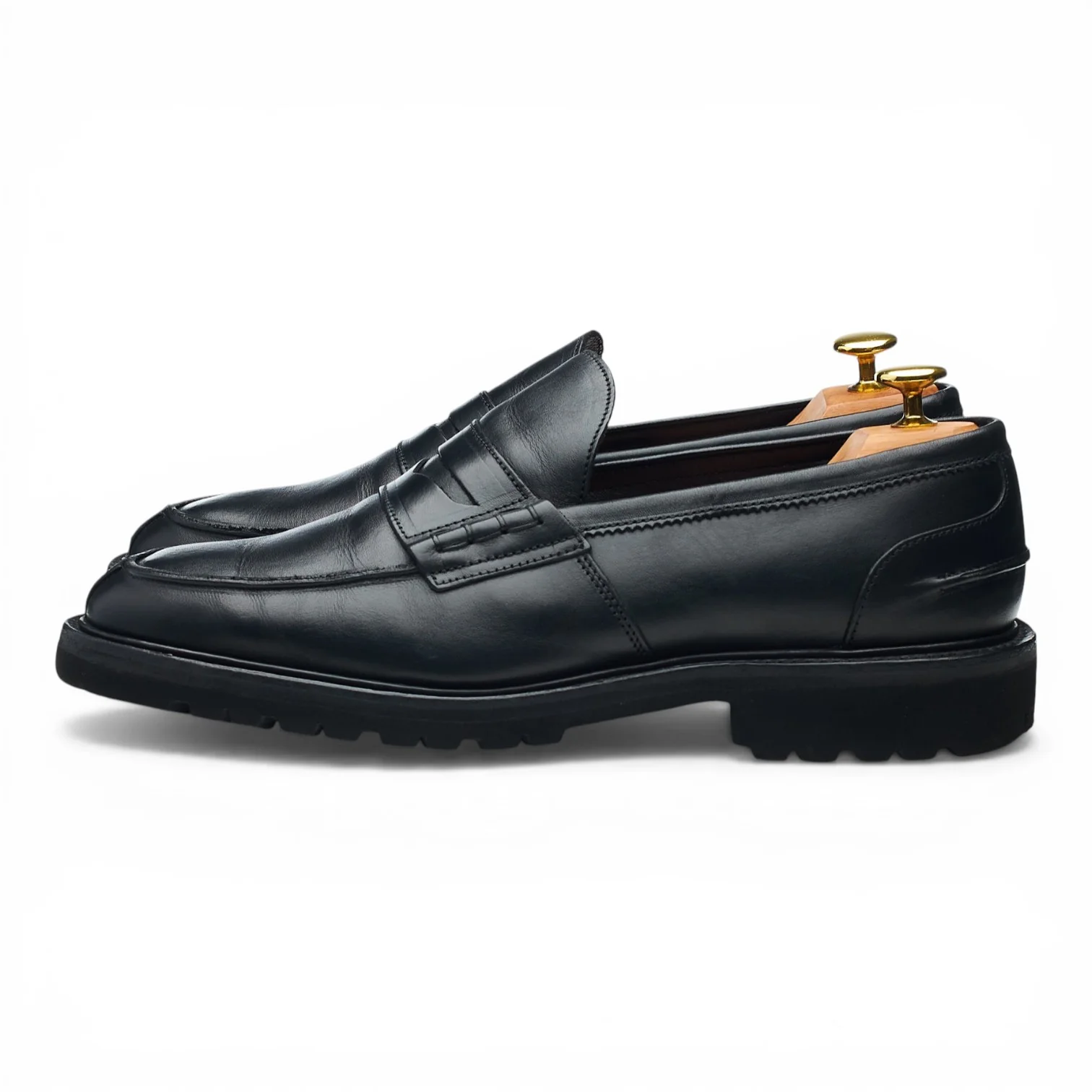 'James' Black Leather Loafers UK 9 - Image 3