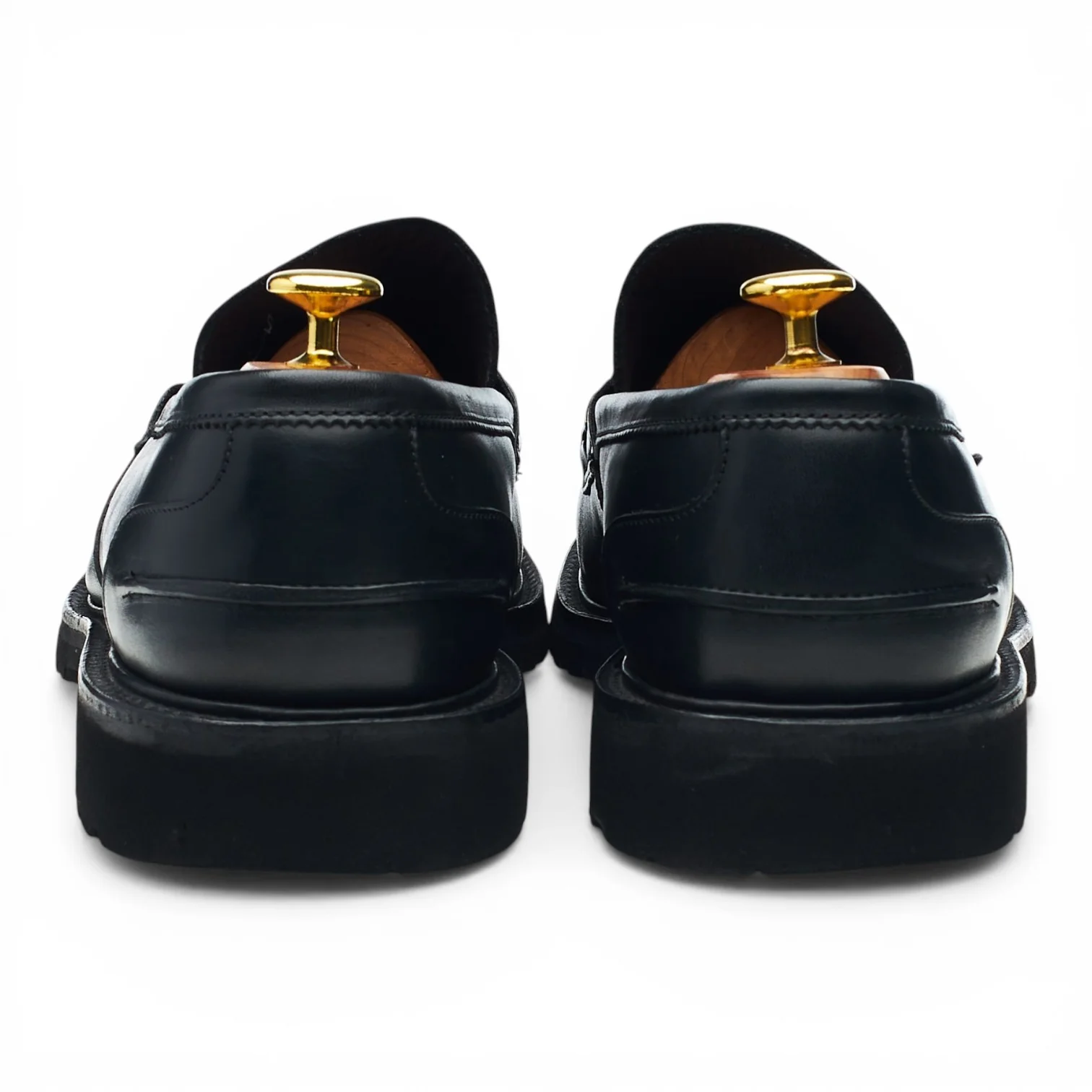 'James' Black Leather Loafers UK 9 - Image 4
