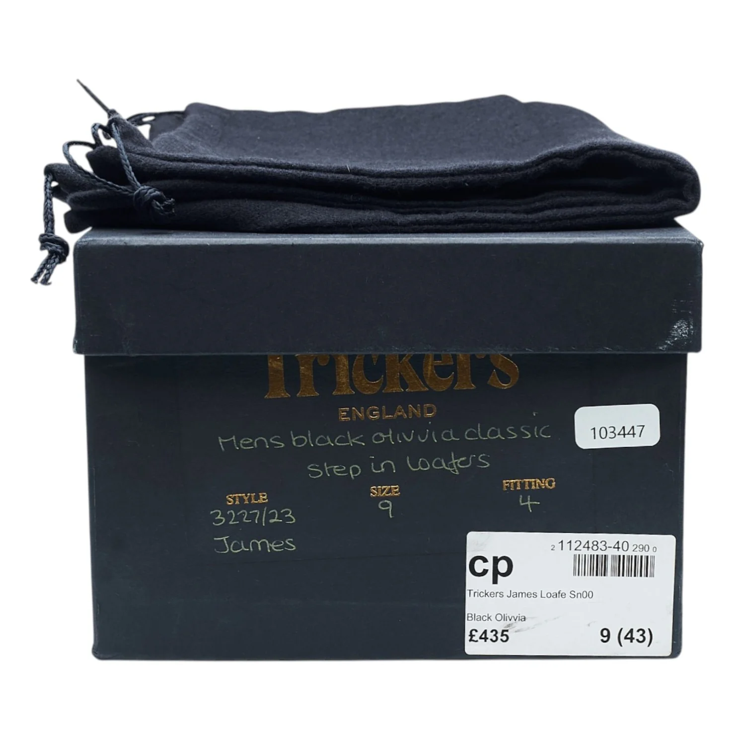 'James' Black Leather Loafers UK 9 - Image 8