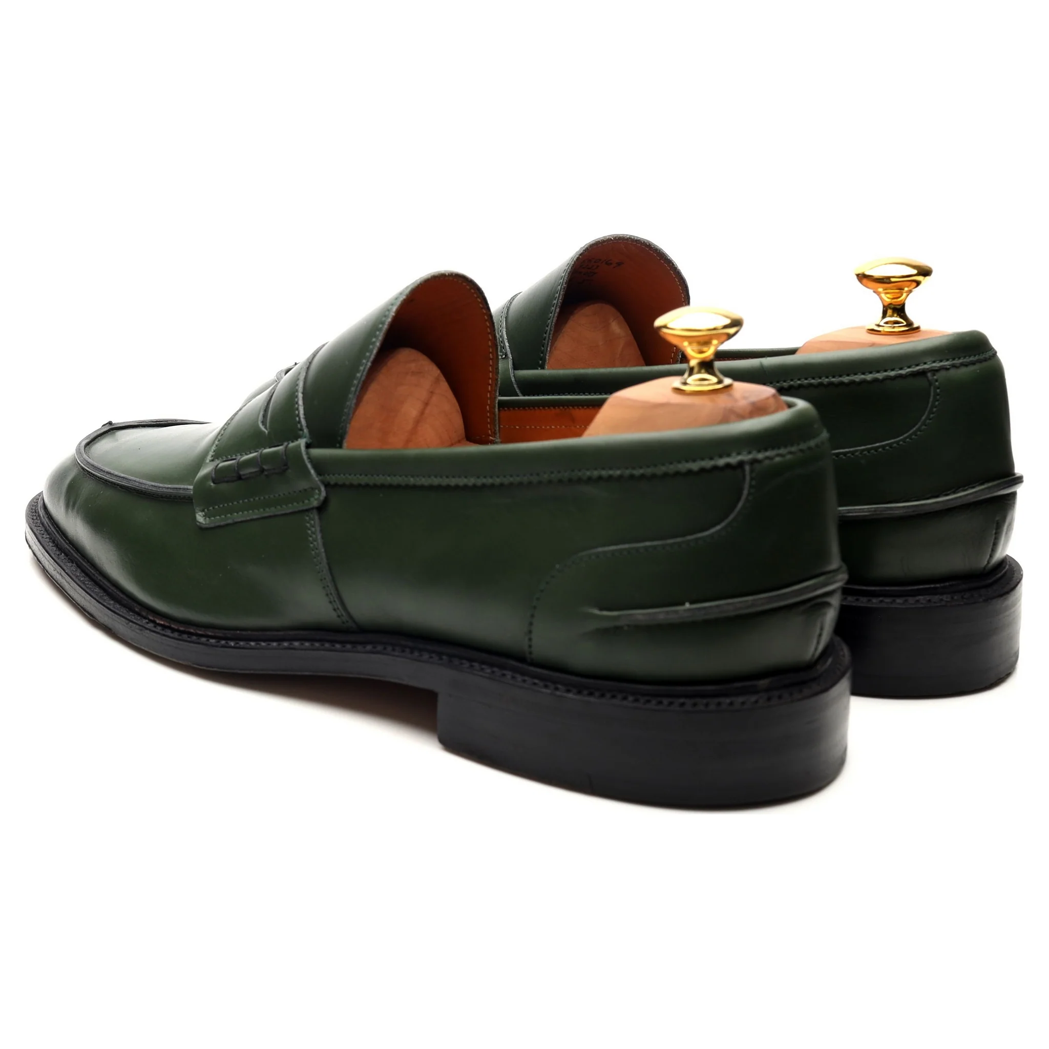'James' Green Leather Loafers UK 11.5 - Image 3