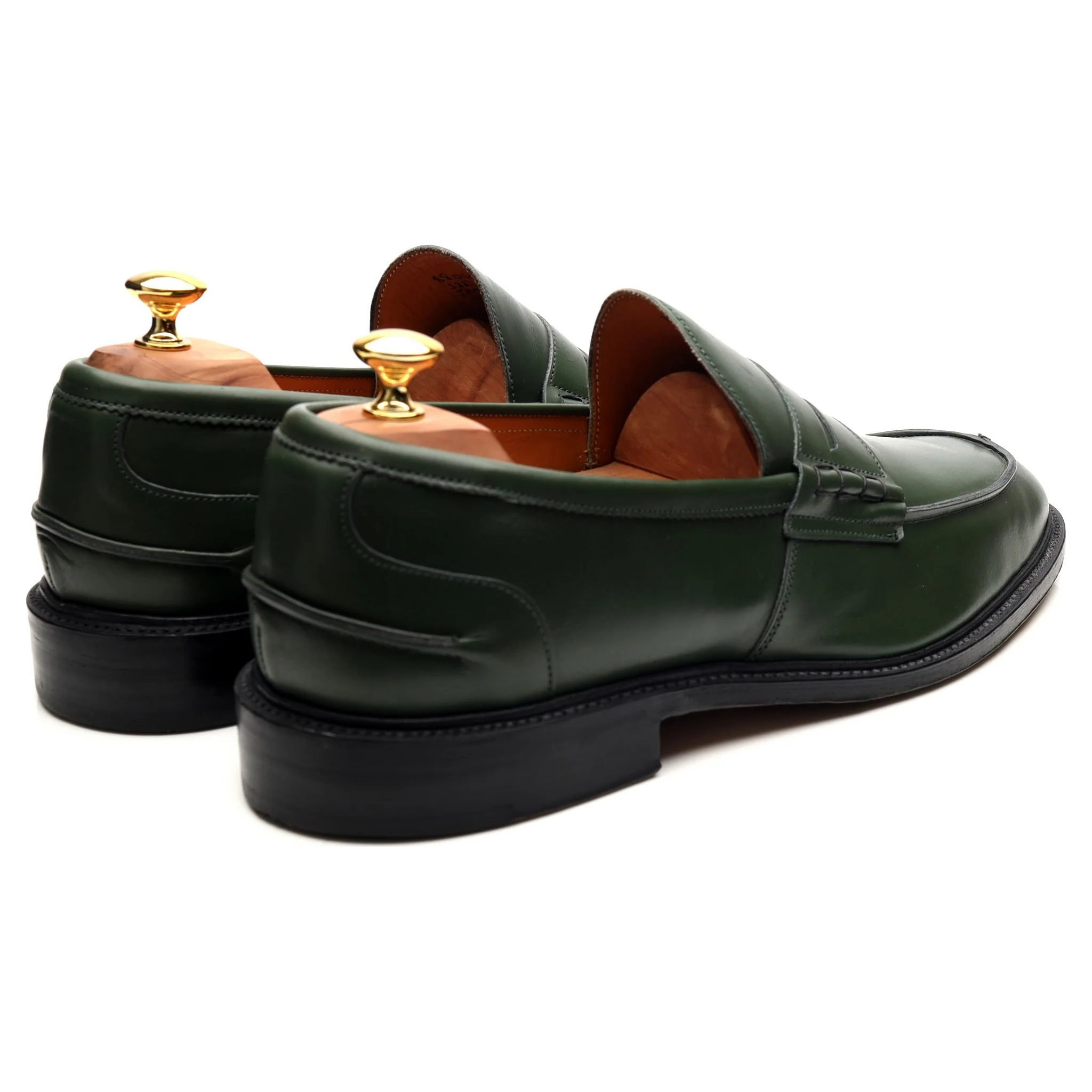 'James' Green Leather Loafers UK 11.5 - Image 5