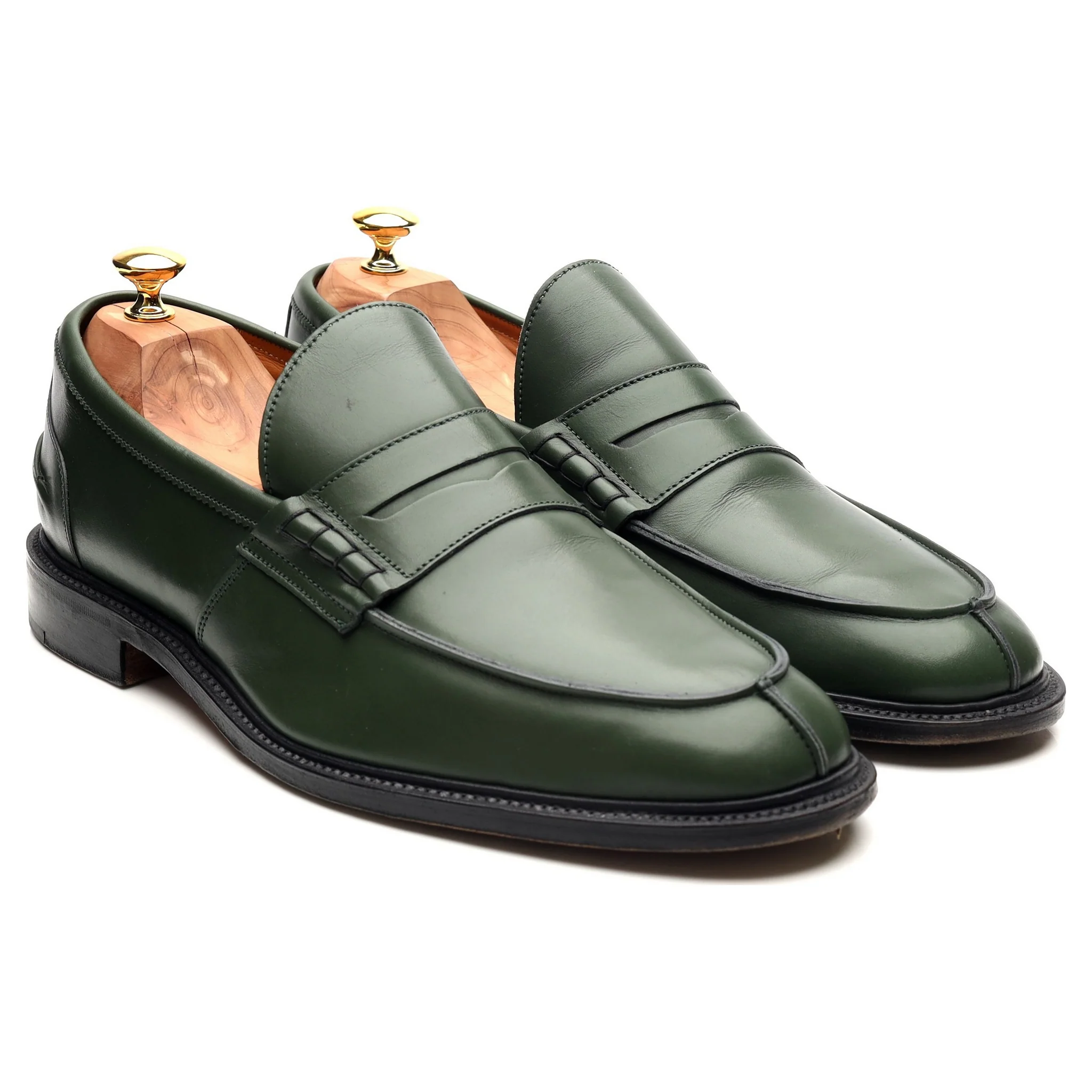 'James' Green Leather Loafers UK 11.5 - Image 7