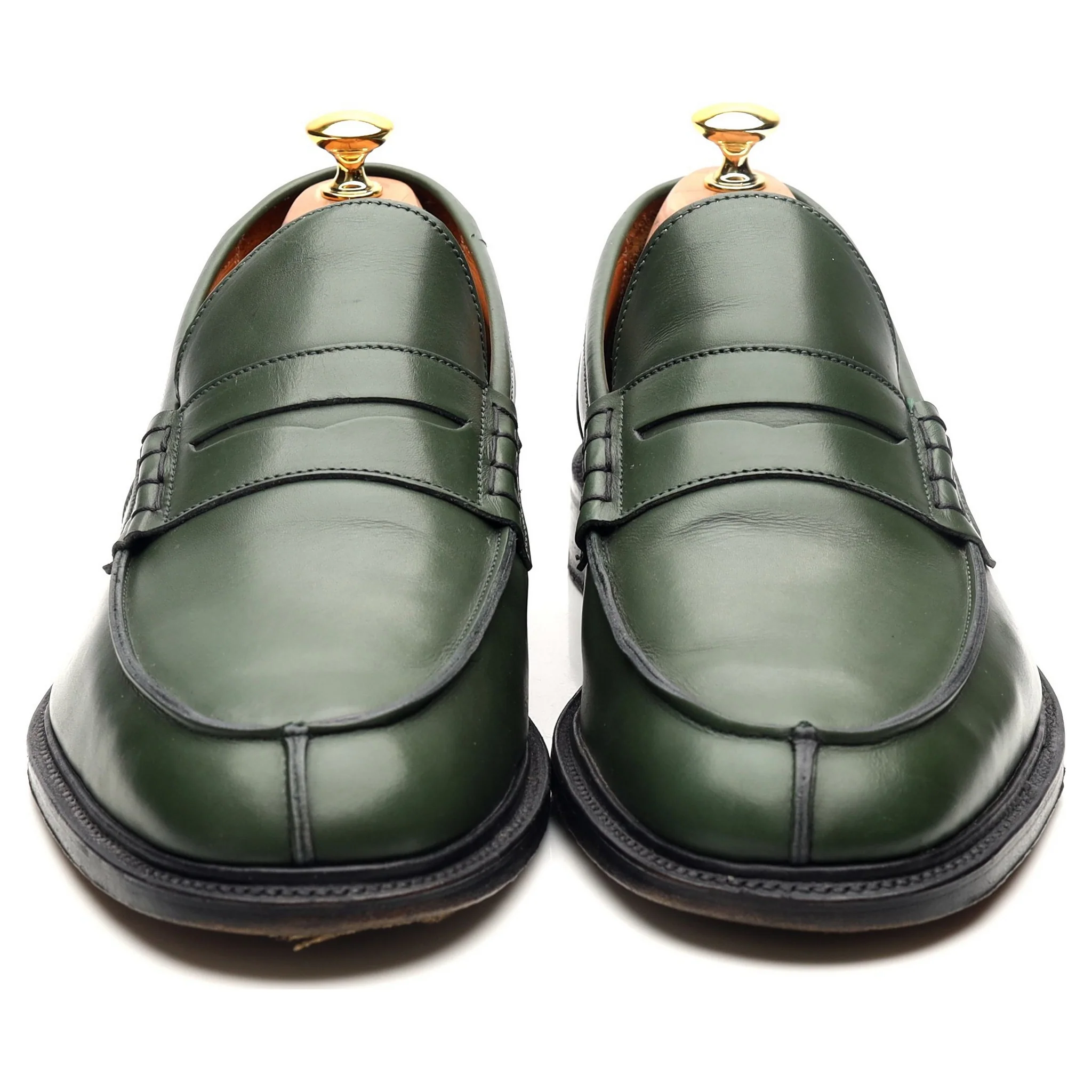 'James' Green Leather Loafers UK 11.5 - Image 8