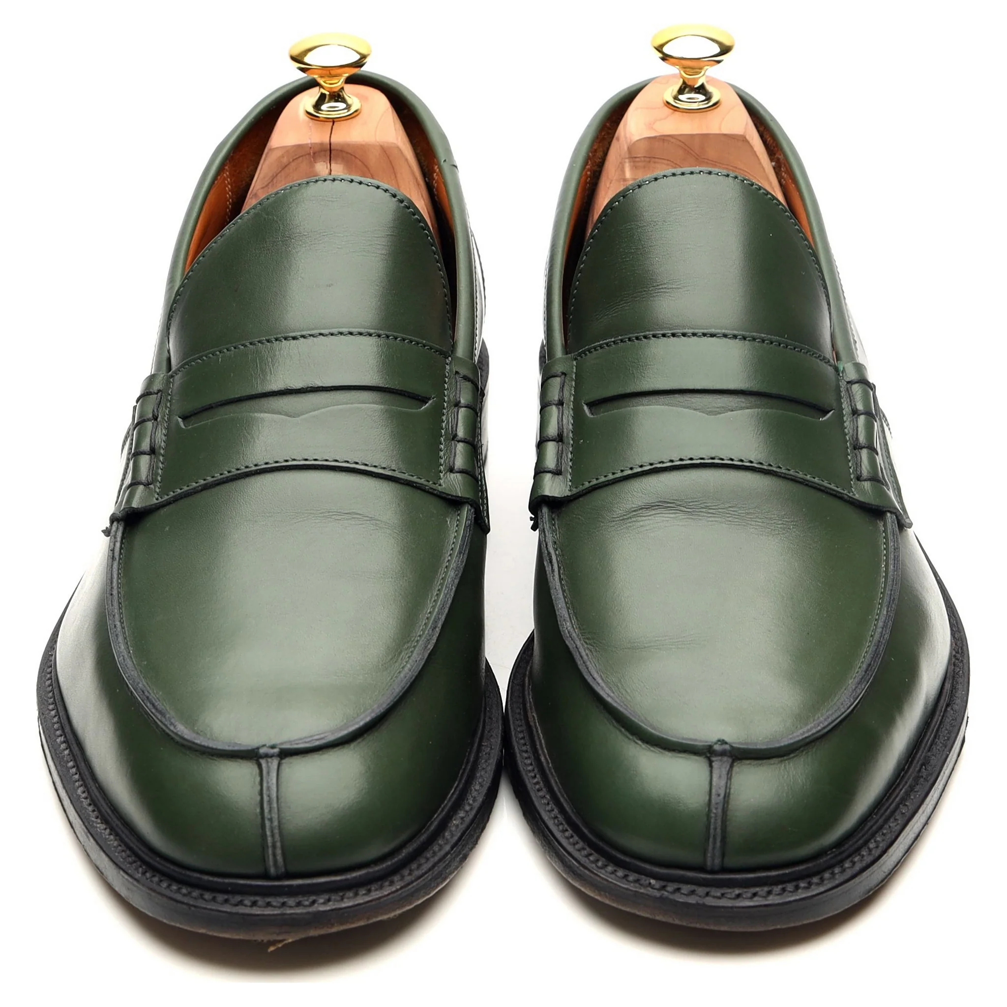 'James' Green Leather Loafers UK 11.5 - Image 9