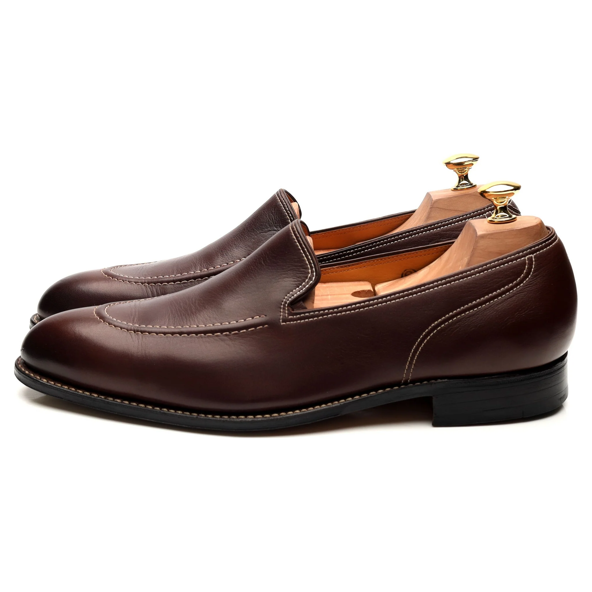 'Bahamas' Brown Leather Loafers UK 10 E - Image 2