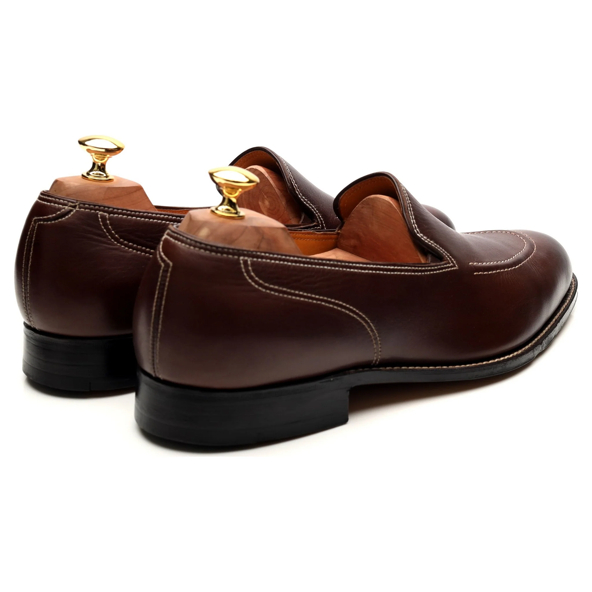 'Bahamas' Brown Leather Loafers UK 10 E - Image 5