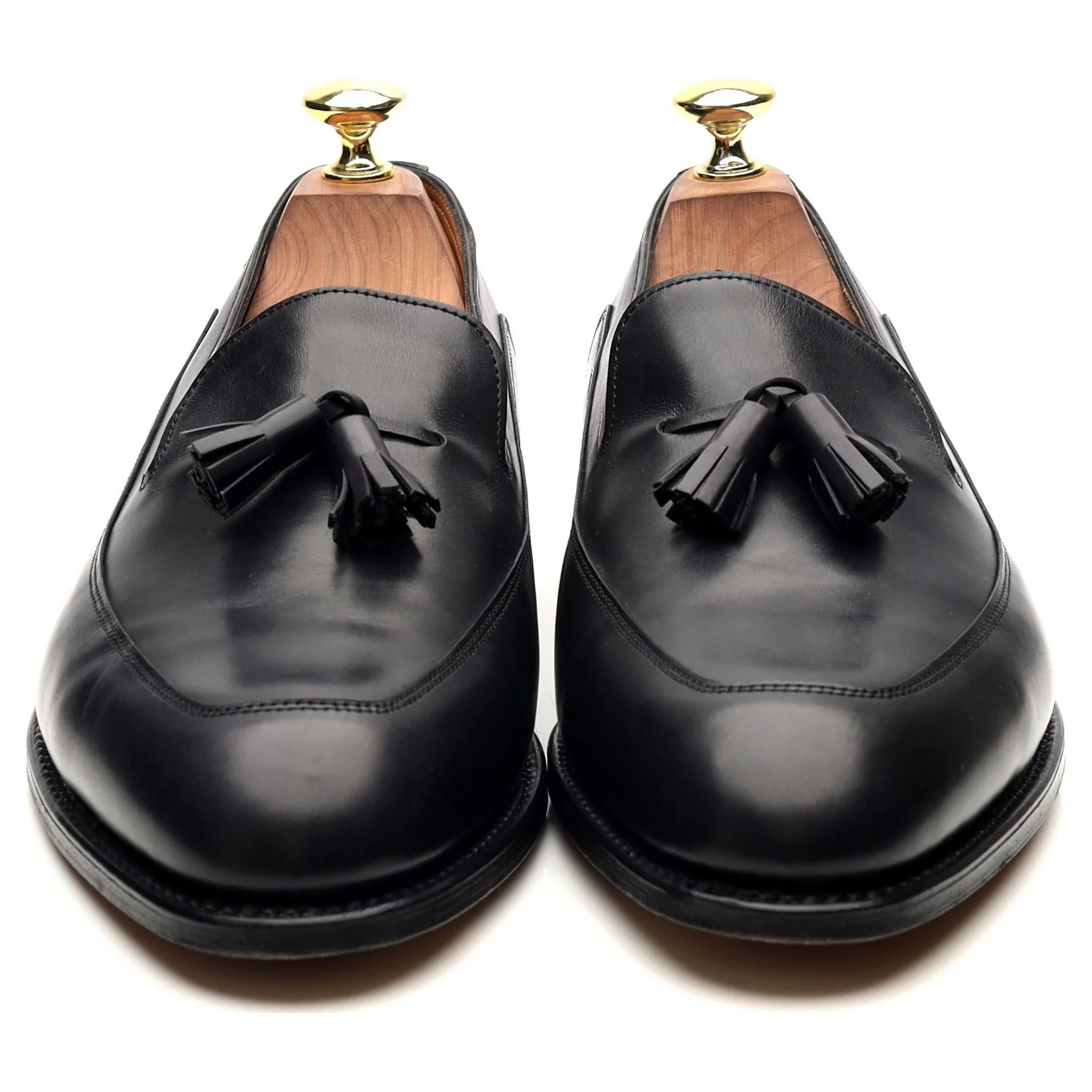 'Buckingham' Black Leather Tassel Loafers UK 7.5 E - Image 8