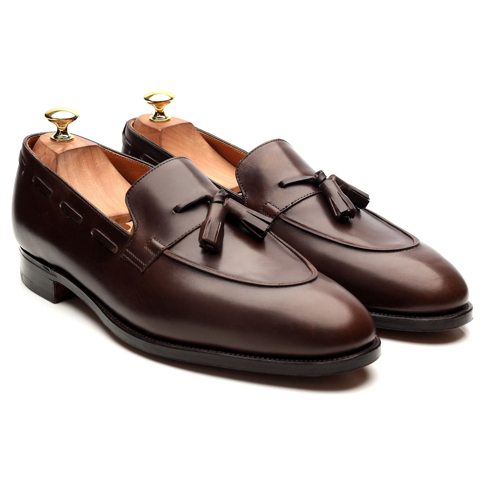 'Jihel' Dark Brown Leather Tassel Loafers UK 10.5 E - Image 7