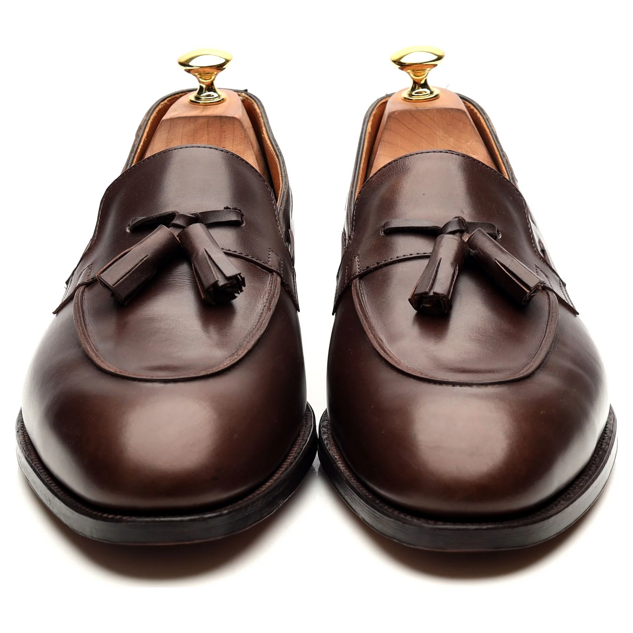 'Jihel' Dark Brown Leather Tassel Loafers UK 10.5 E - Image 8