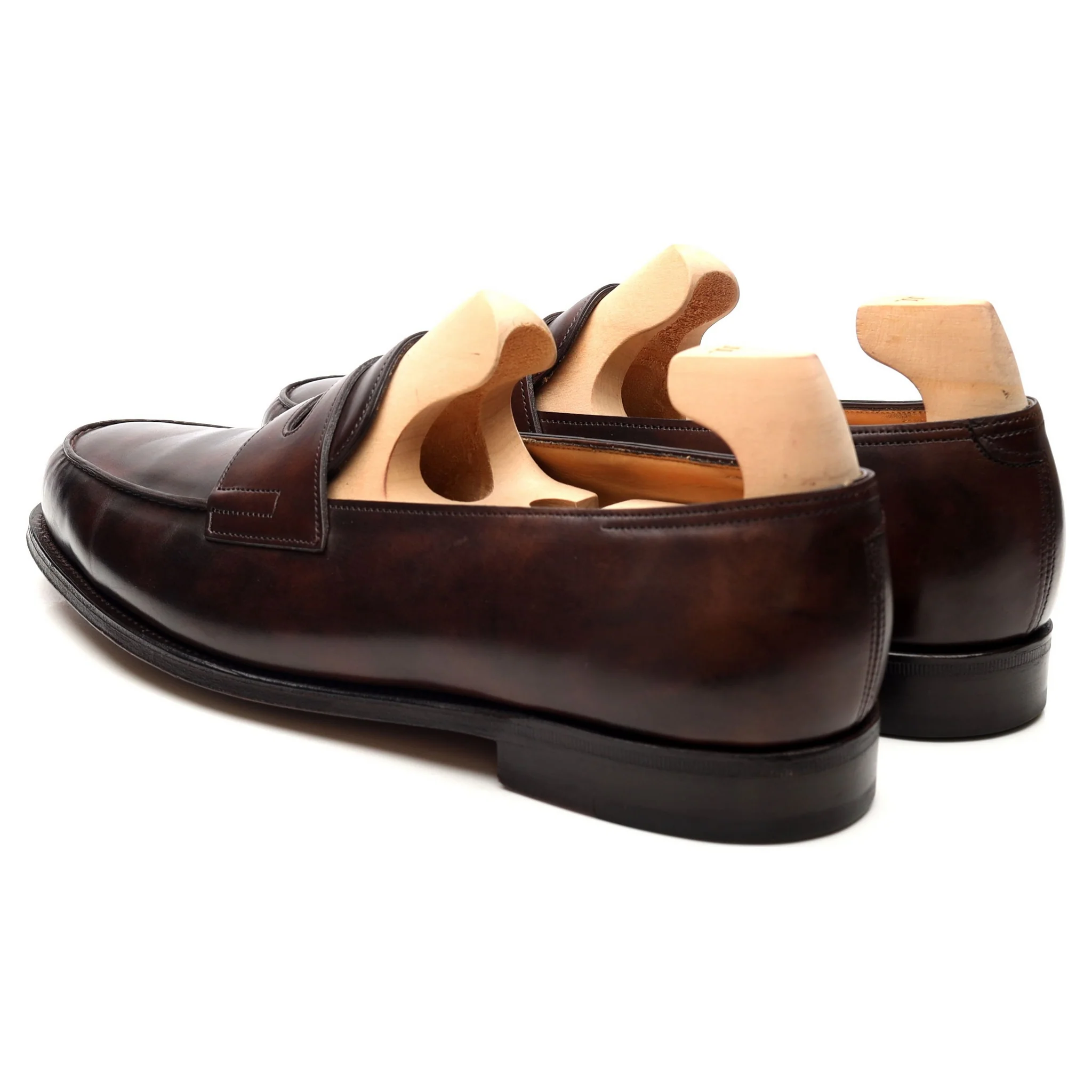 'Lopez' Dark Brown Museum Leather Loafers UK 8.5 E - Image 3