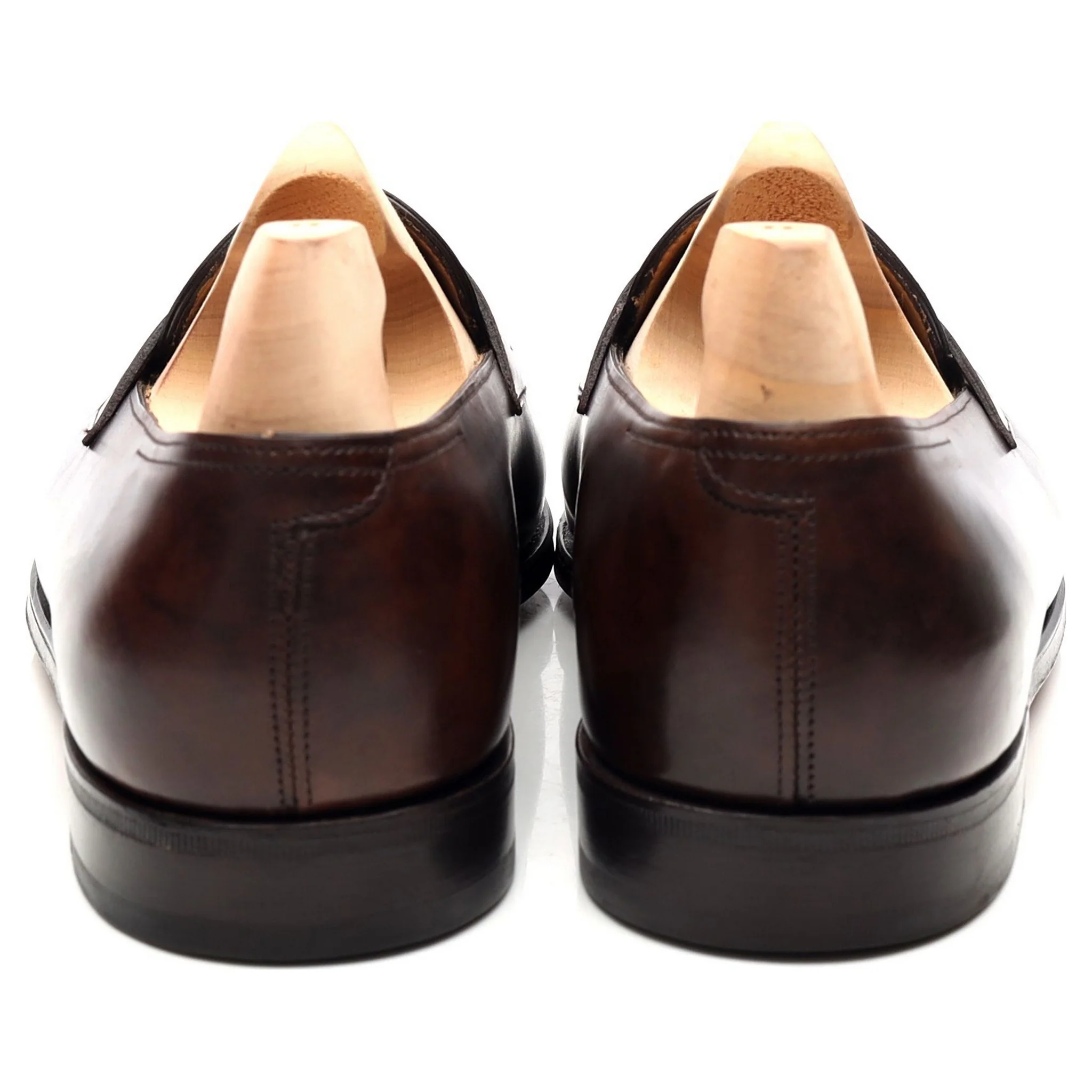 'Lopez' Dark Brown Museum Leather Loafers UK 8.5 E - Image 4