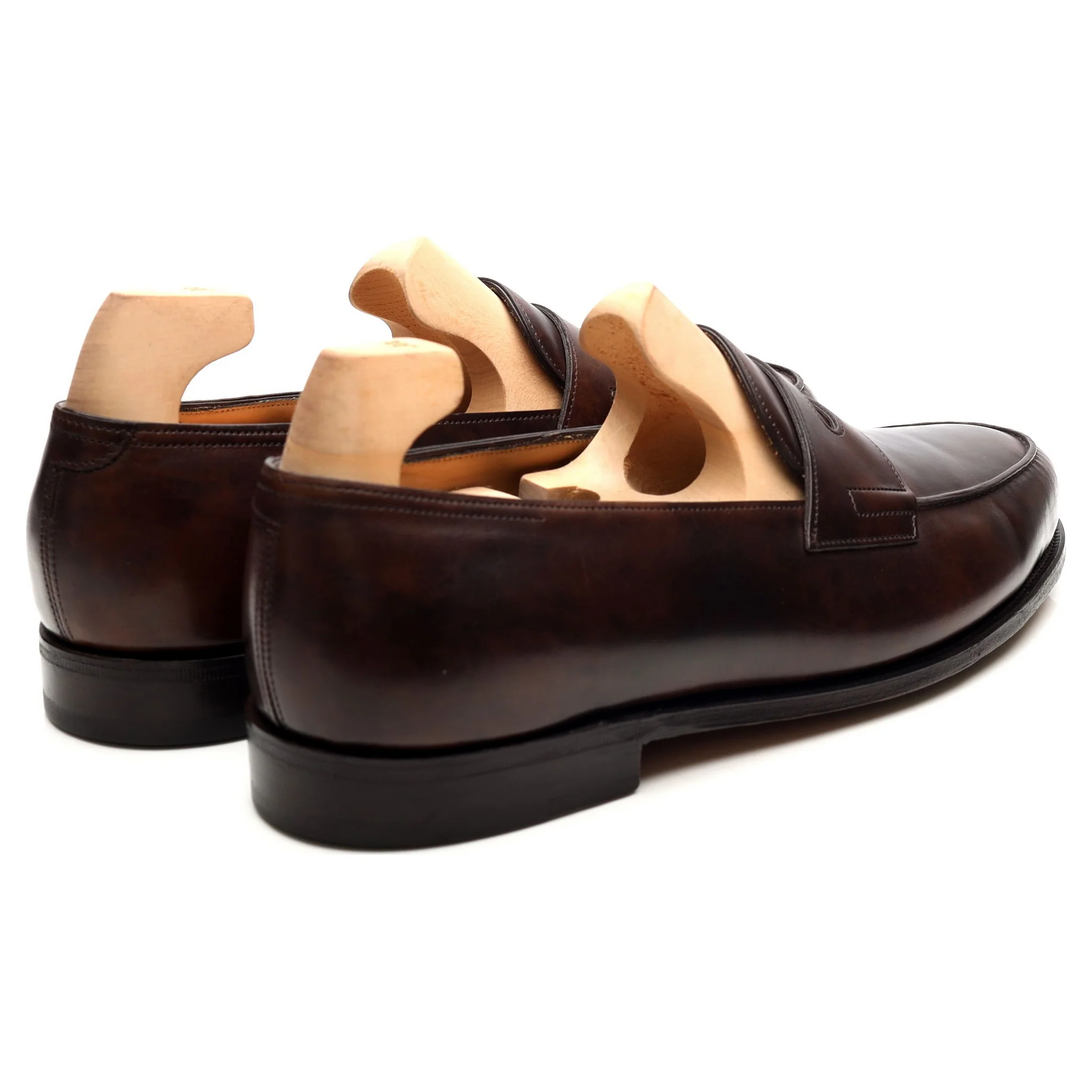 'Lopez' Dark Brown Museum Leather Loafers UK 8.5 E - Image 5