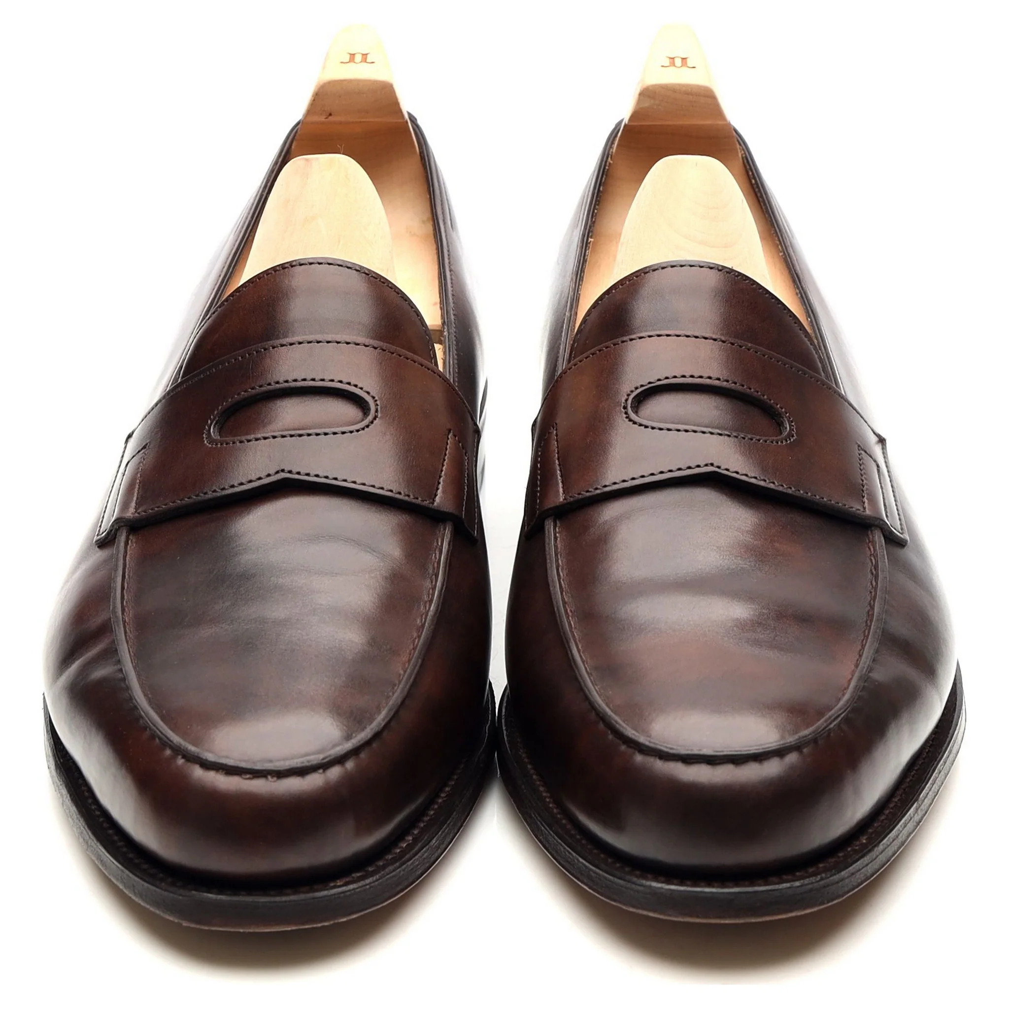 'Lopez' Dark Brown Museum Leather Loafers UK 8.5 E - Image 9