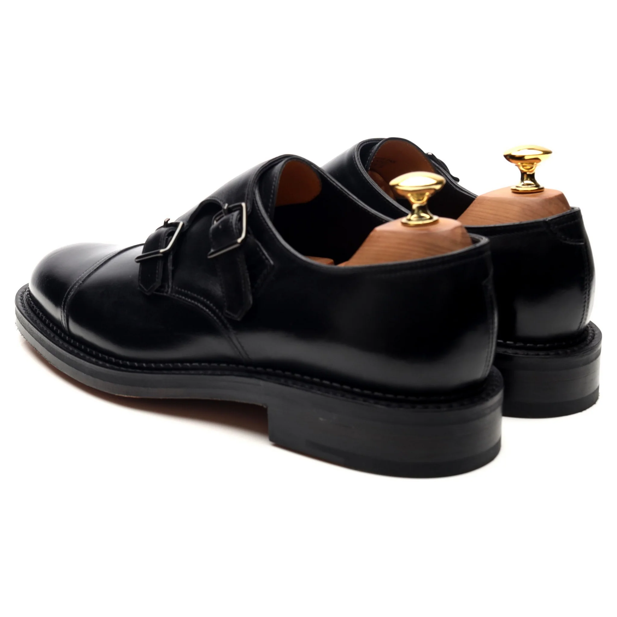 'William' Black Leather Double Monk Strap UK 6.5 E - Image 3