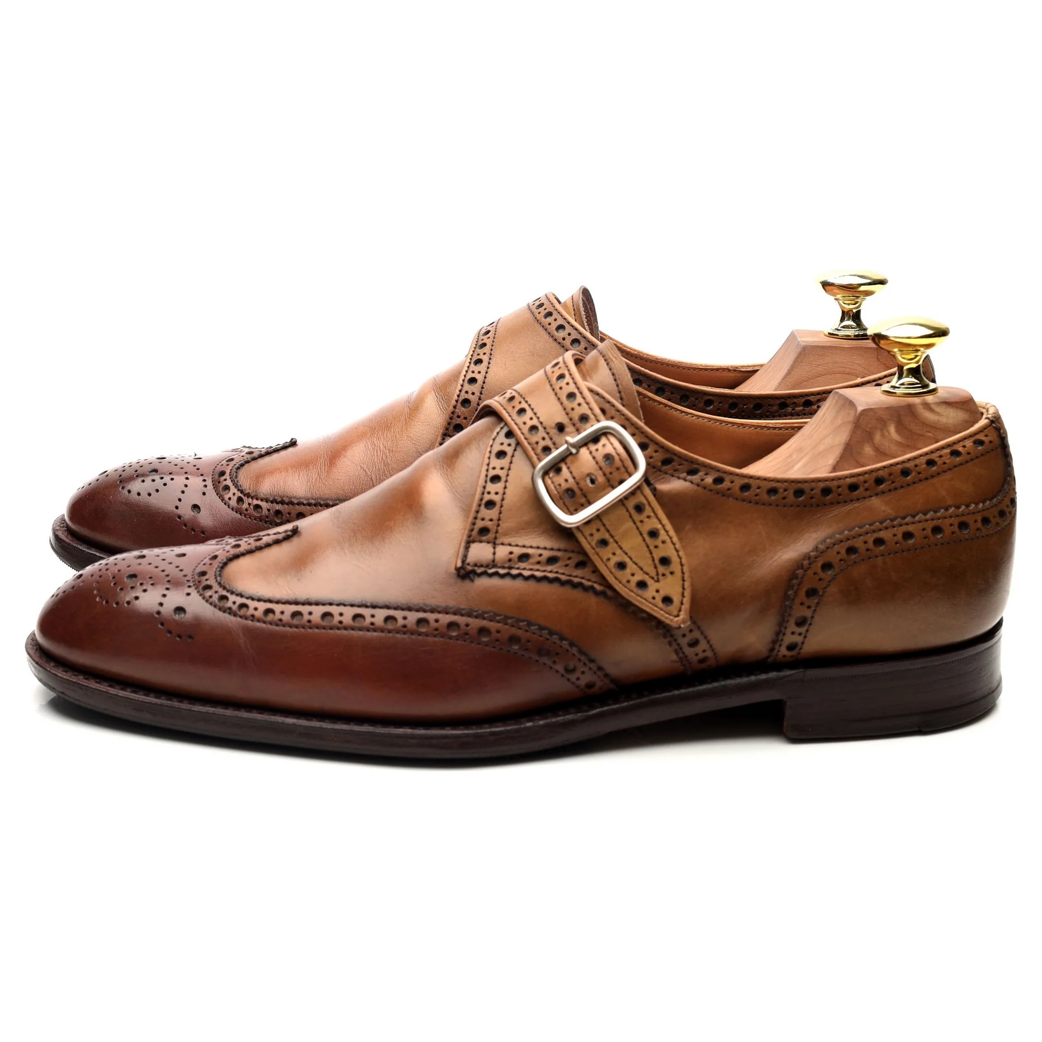 'Humphrey' Brown Leather Monk Strap UK 7 F - Image 2