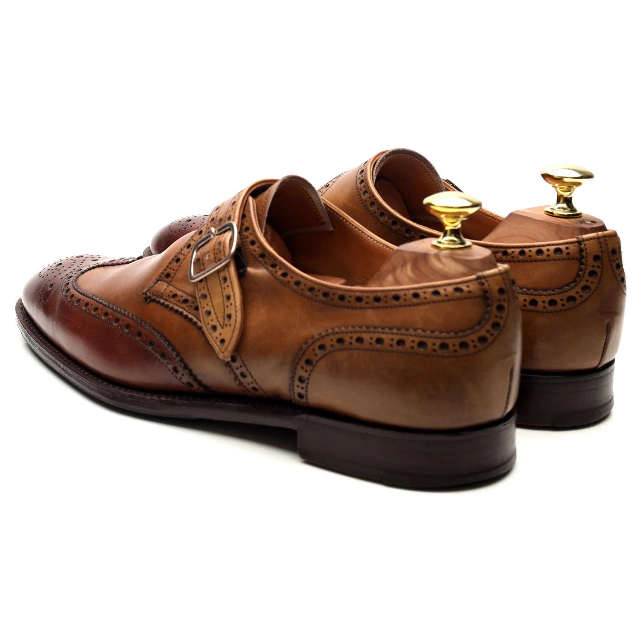 'Humphrey' Brown Leather Monk Strap UK 7 F - Image 3