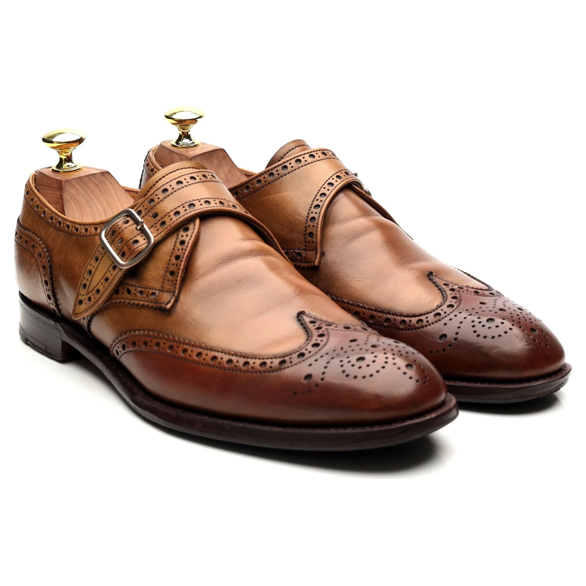 'Humphrey' Brown Leather Monk Strap UK 7 F - Image 7