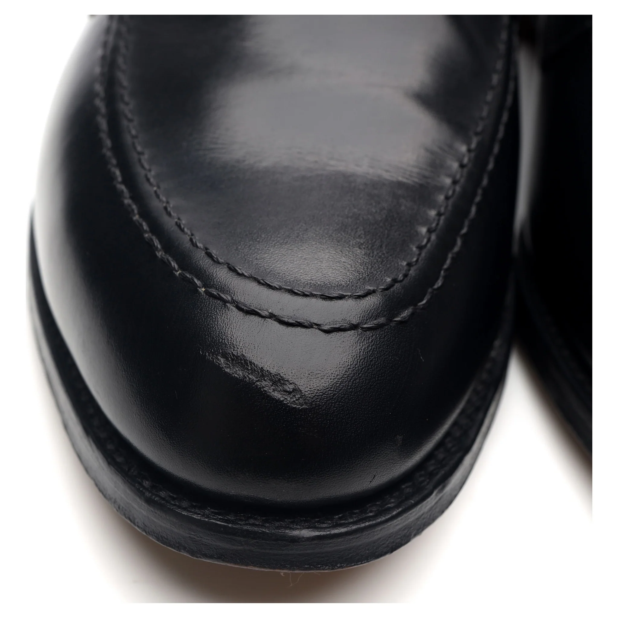 'Cannon' Black Leather Loafers UK 10 F - Image 4