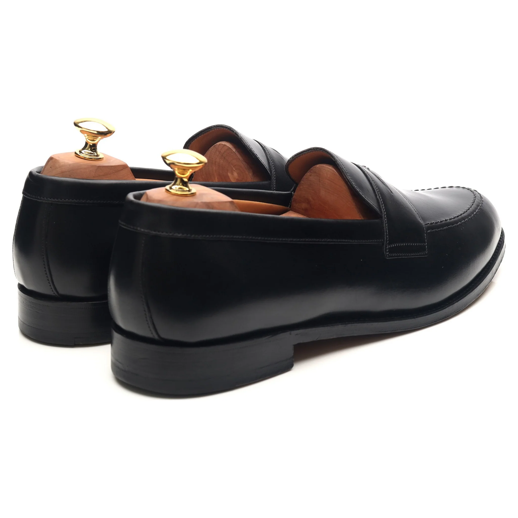 'Cannon' Black Leather Loafers UK 10 F - Image 6
