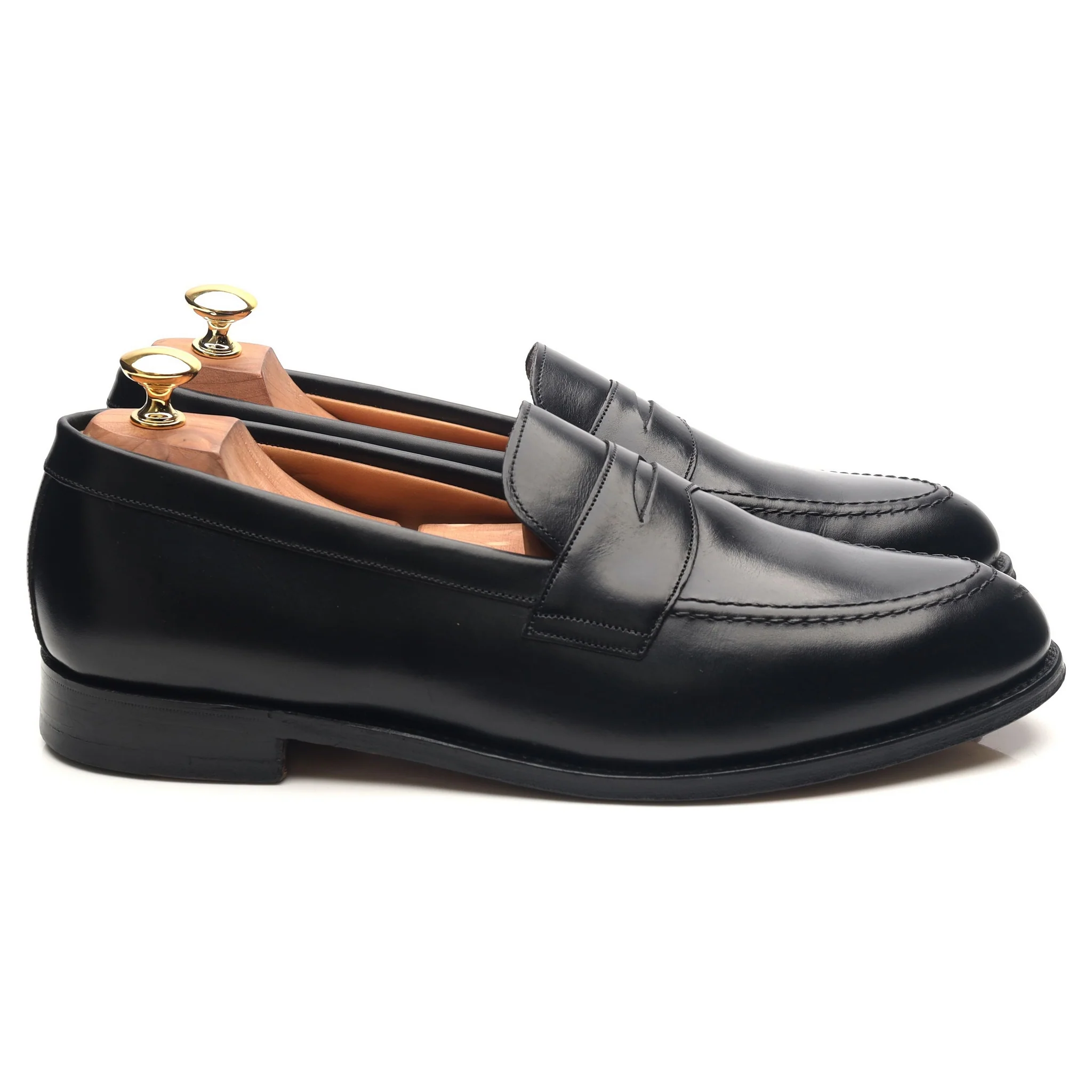 'Cannon' Black Leather Loafers UK 10 F - Image 7