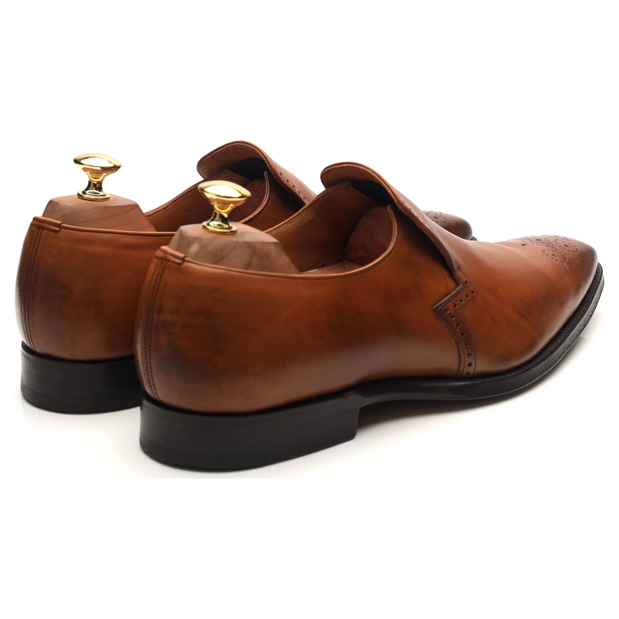 'Ellis' Tan Brown Leather Loafers UK 10 F - Image 5