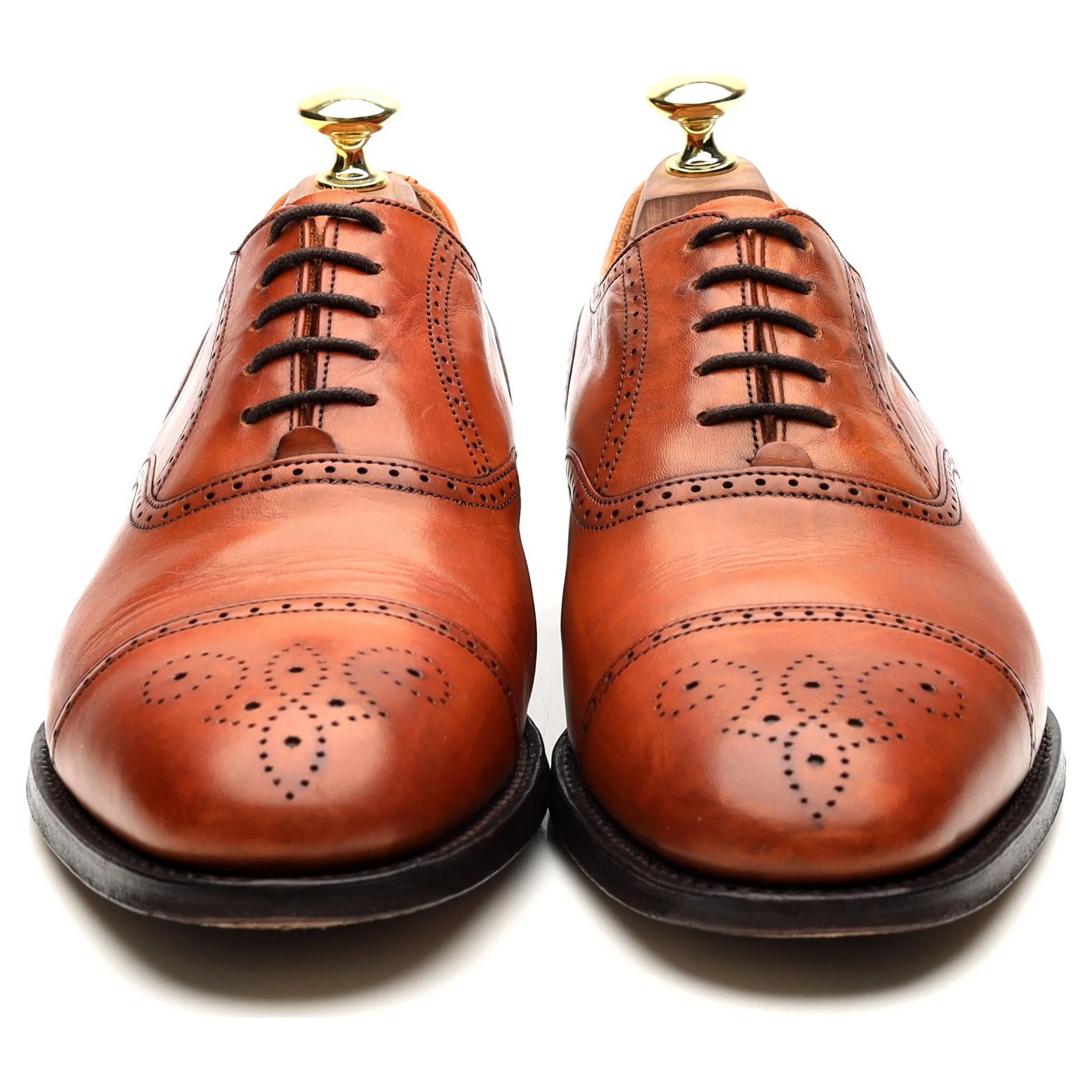 'Harris' Tan Brown Leather Oxford Brogues UK 7 F - Image 8