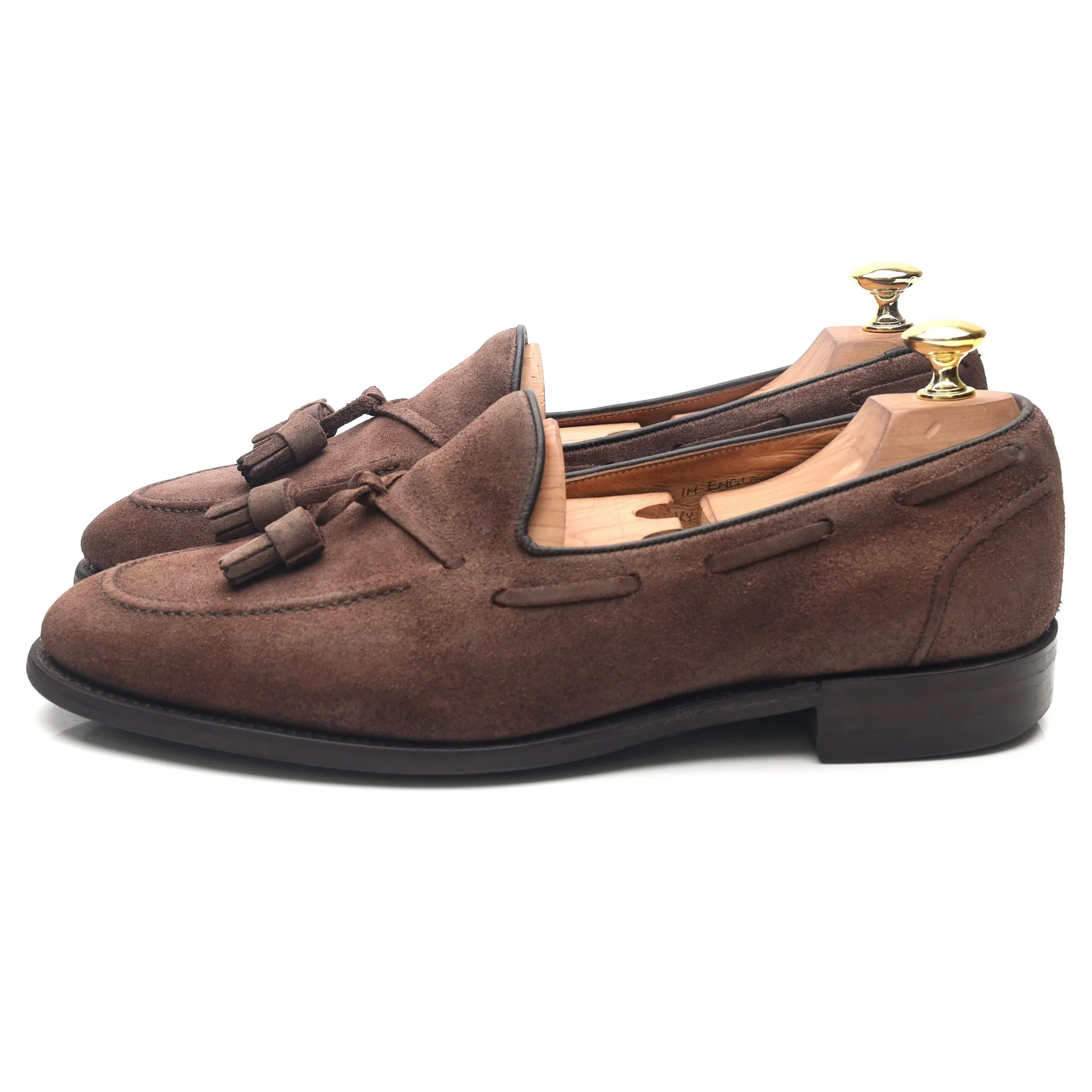 'Harry' Brown Suede Tassel Loafers UK 8.5 F - Image 2