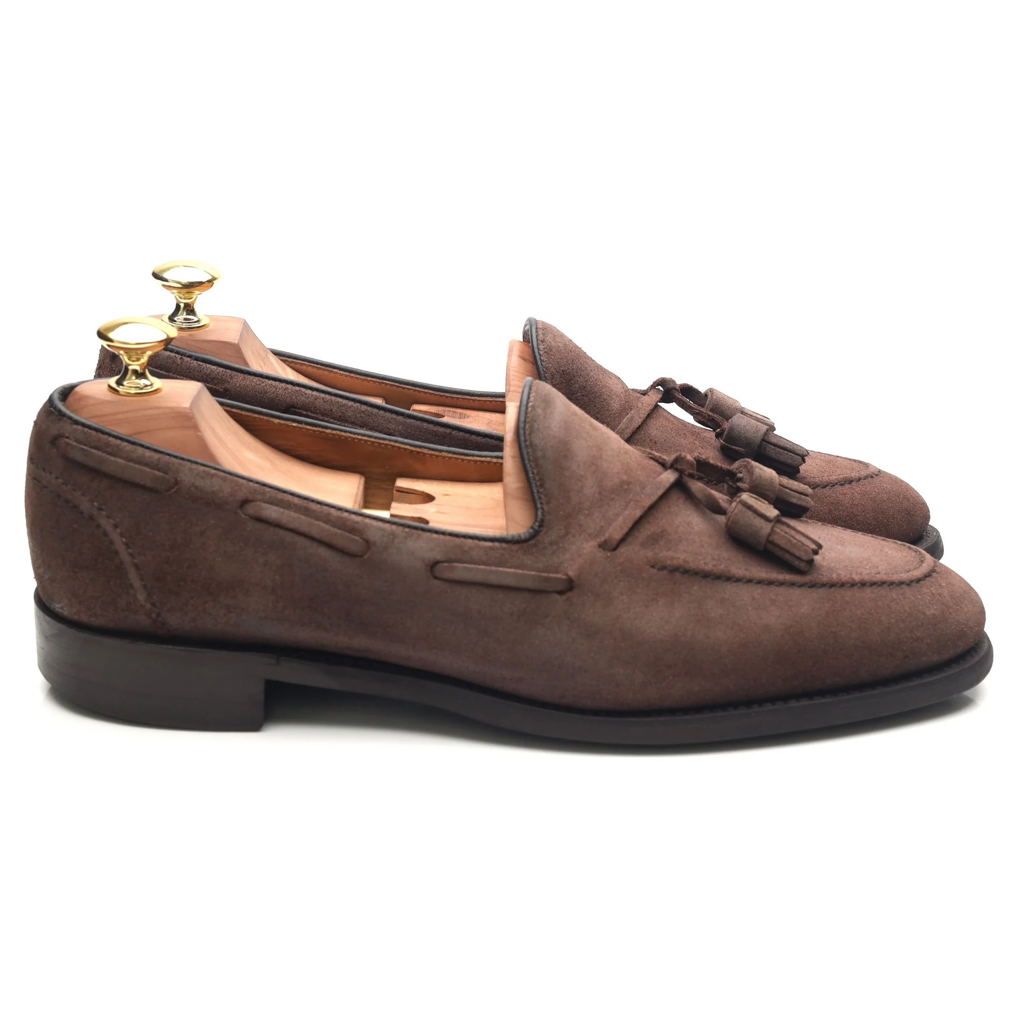 'Harry' Brown Suede Tassel Loafers UK 8.5 F - Image 6