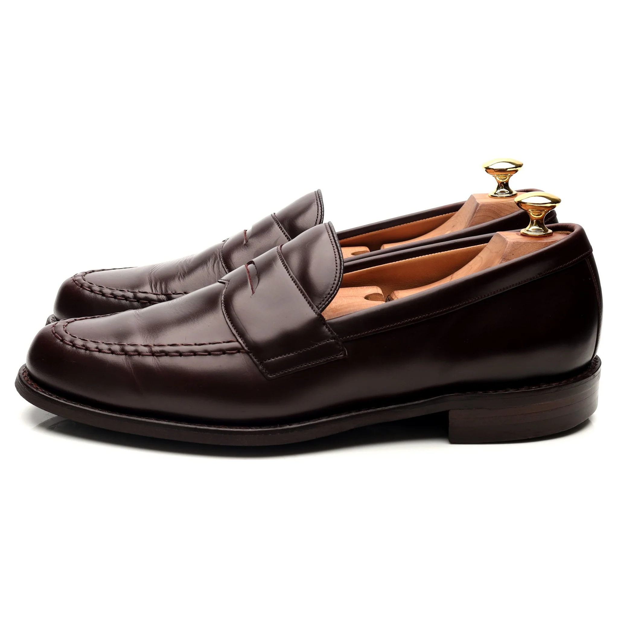 'Howard' Burgundy Leather Loafers UK 9 F - Image 2