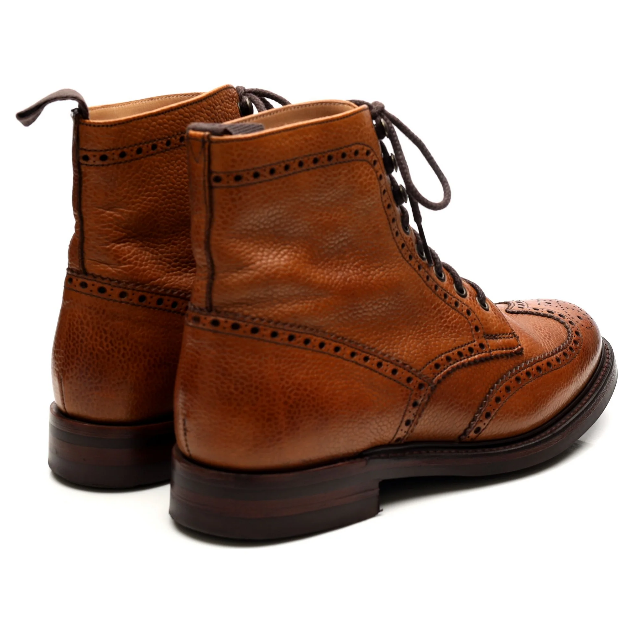 Women's 'Olivia' Tan Brown Leather Brogue Boots UK 5 D - Image 5
