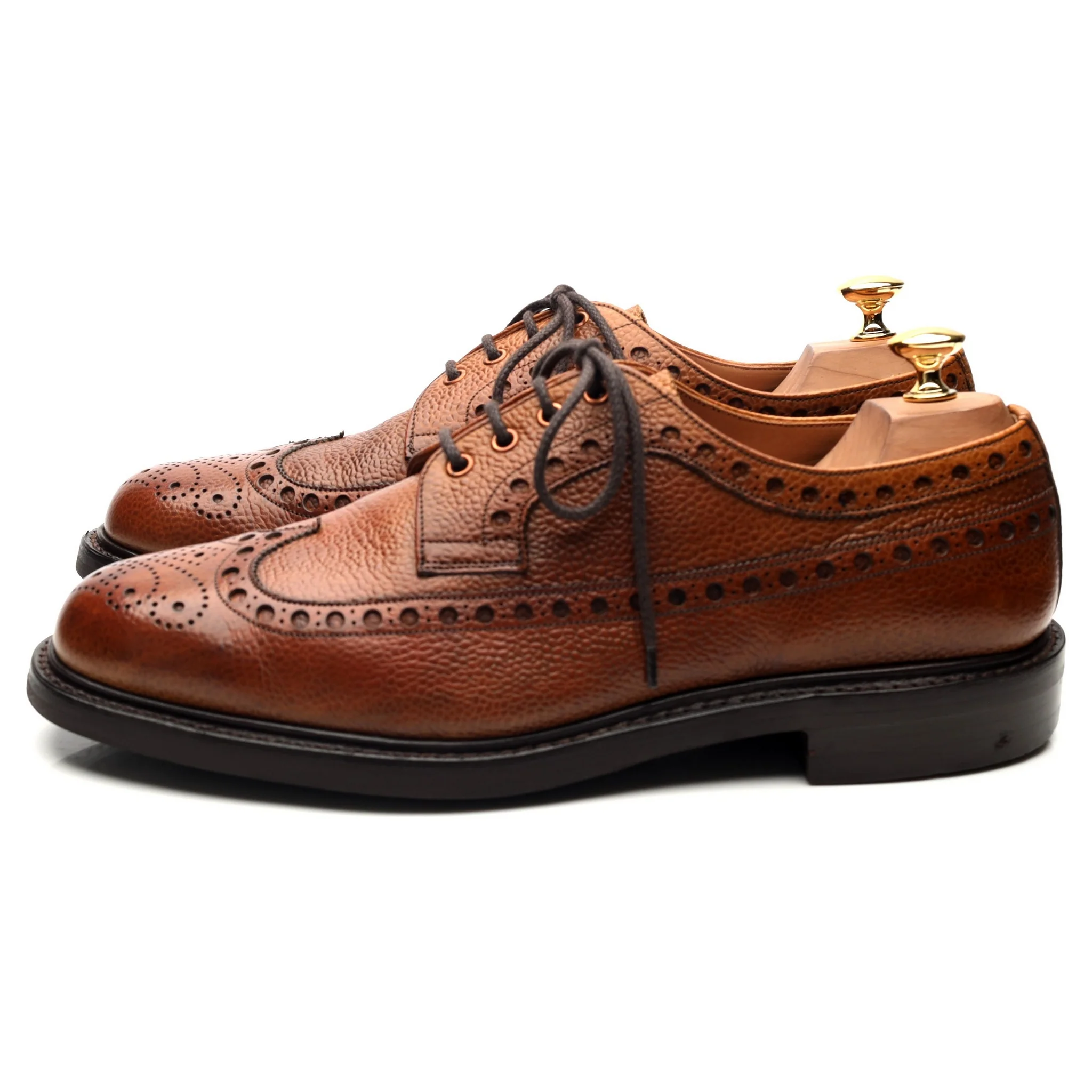 Private White V.C. 'Bolton' Tan Brown Leather Derby Brogues UK 10 F - Image 2