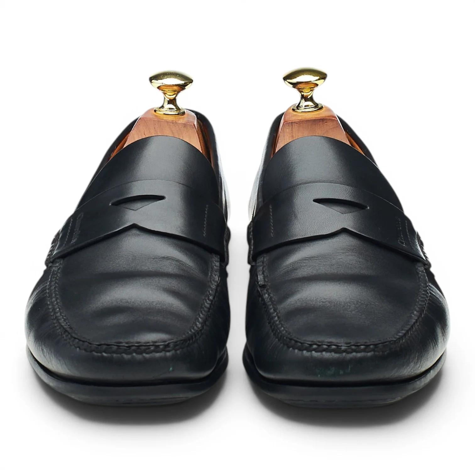 'Karl' Black Leather Loafers UK 7.5 - Image 2