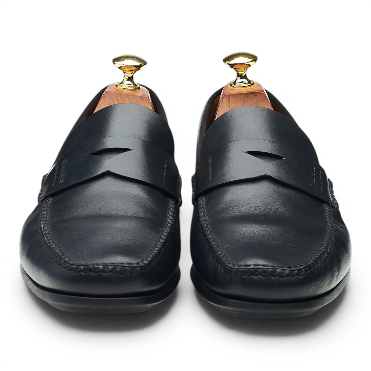 'Karl' Black Leather Loafers UK 7.5 - Image 2