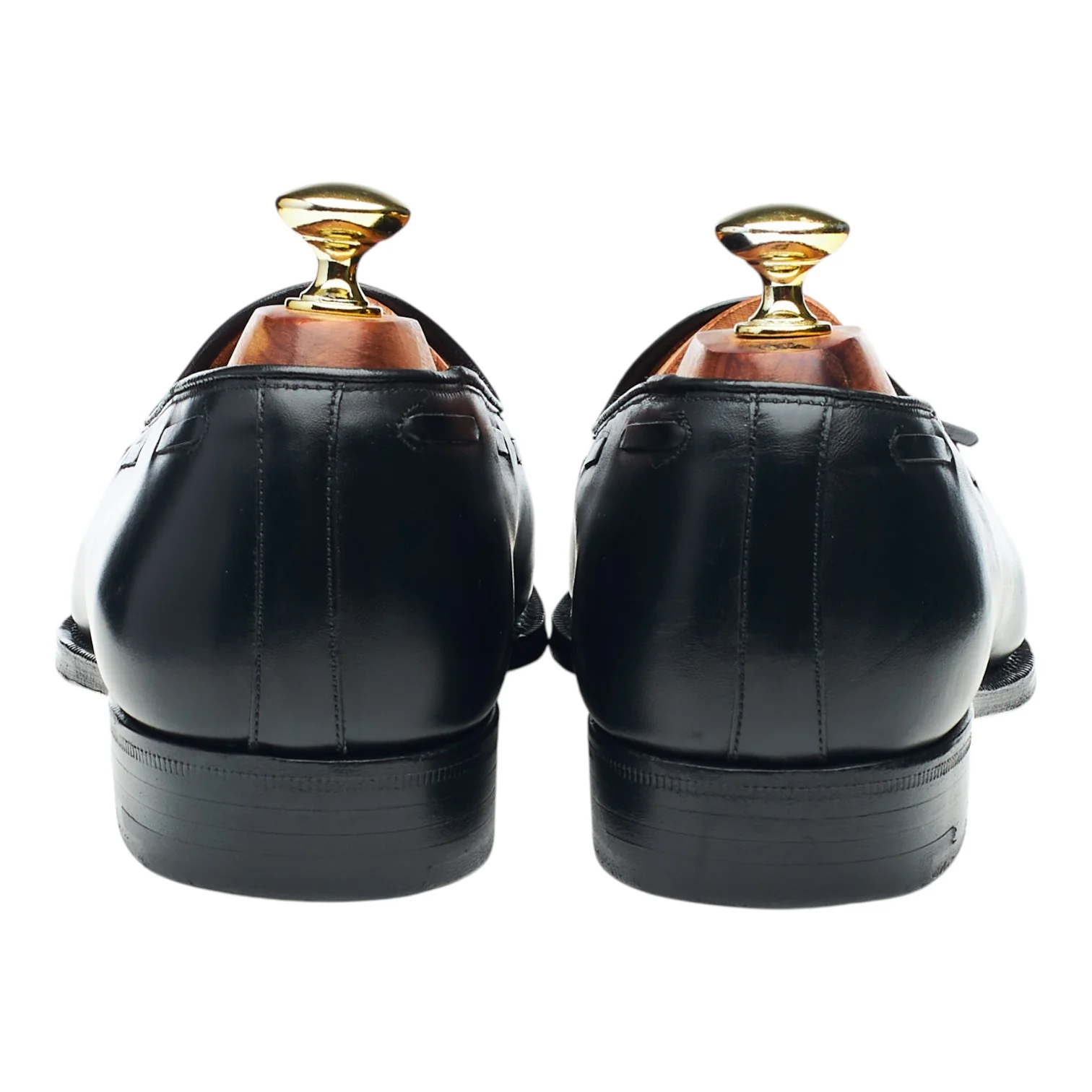 'Keats' Black Leather Tassel Loafers UK 7 E - Image 4