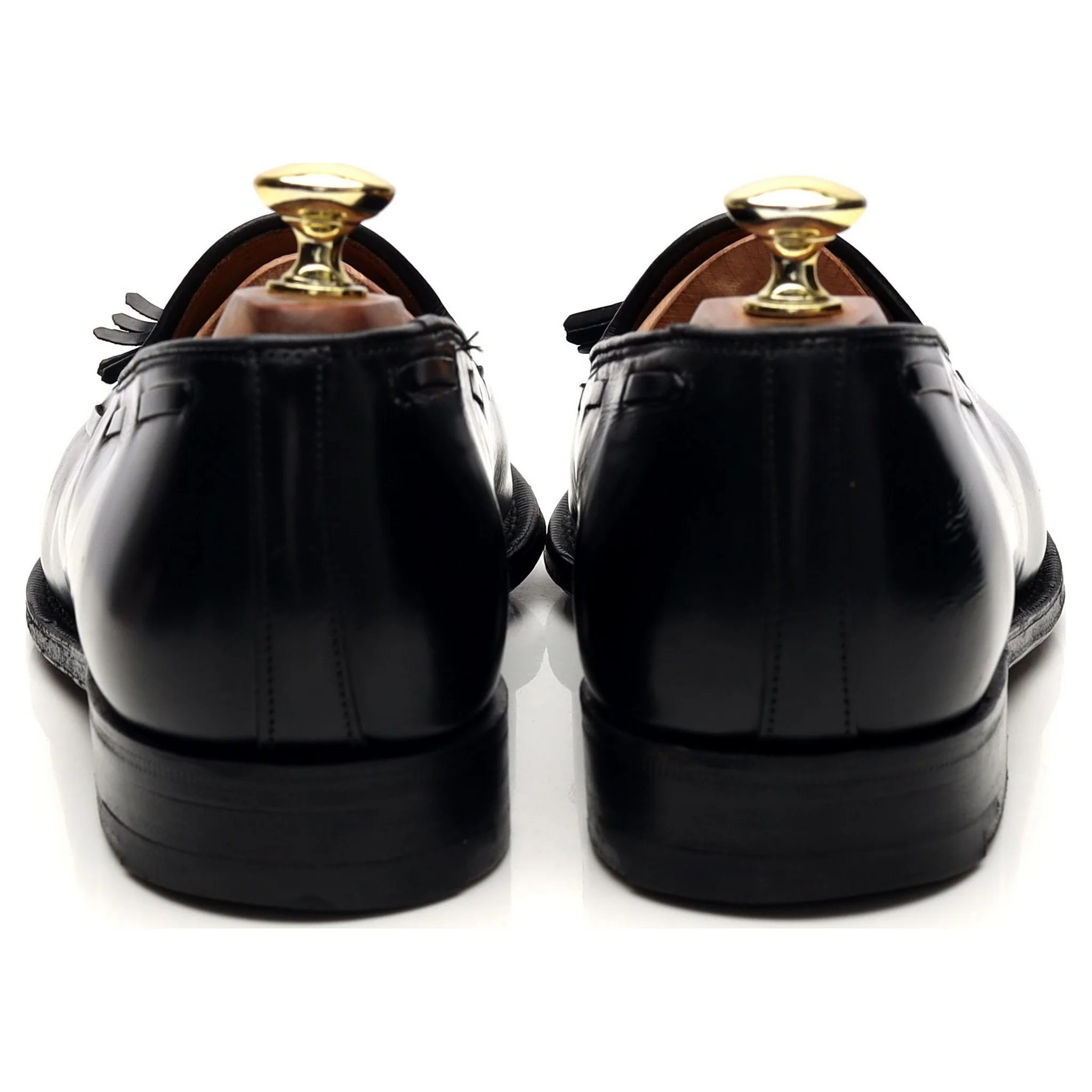 'Keats' Black Leather Tassel Loafers UK 7 F - Image 4