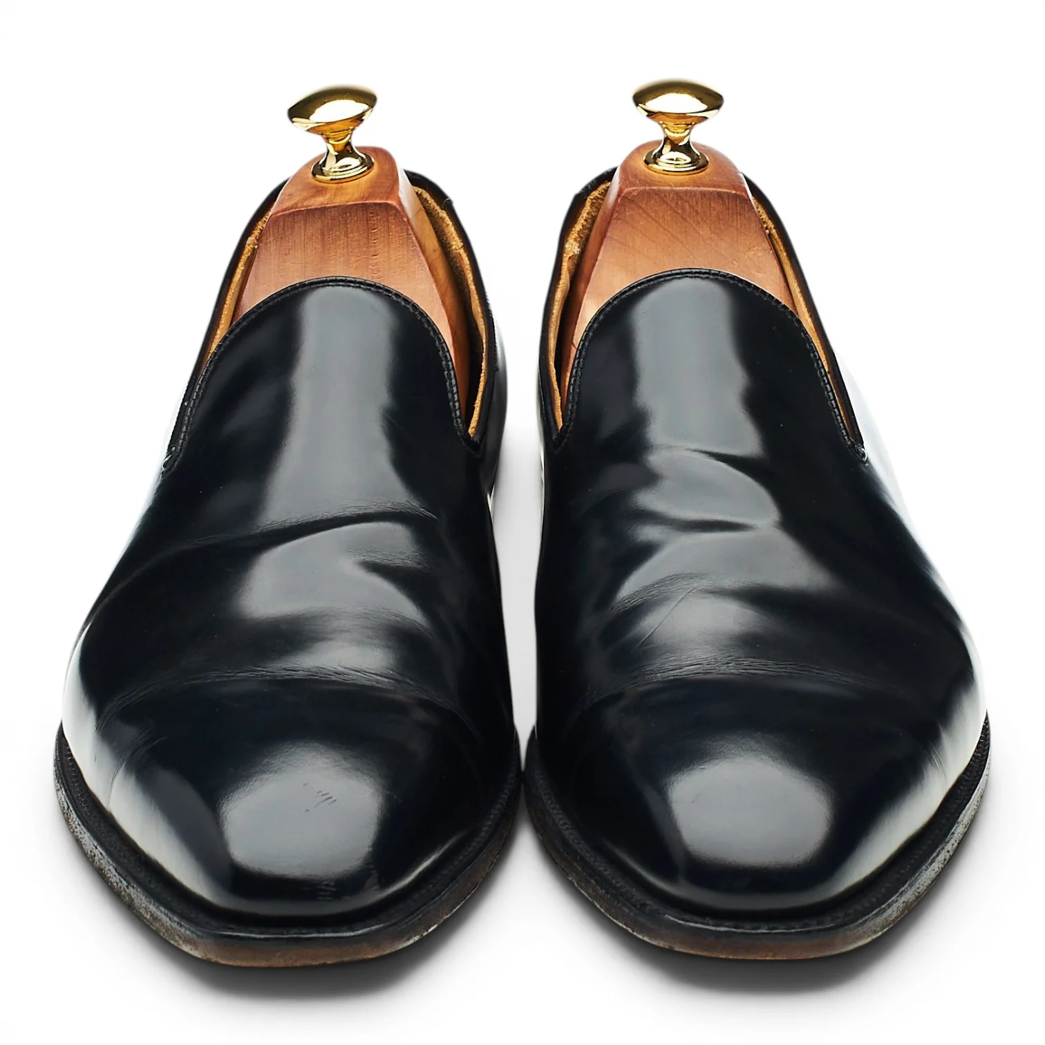 'Kensington' Black Leather Loafers UK 10 E - Image 2