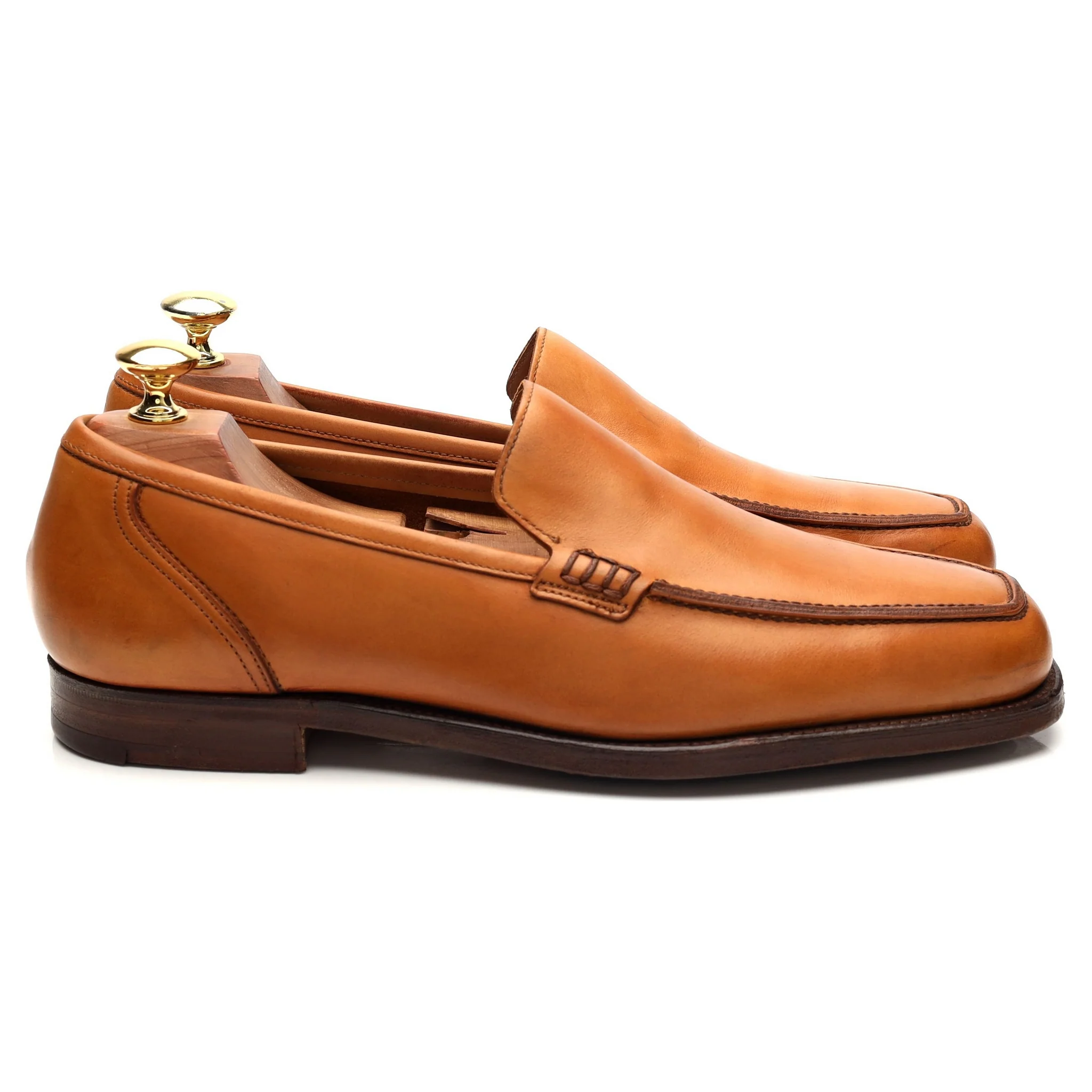 'Kent' Tan Brown Leather Loafers UK 8 E