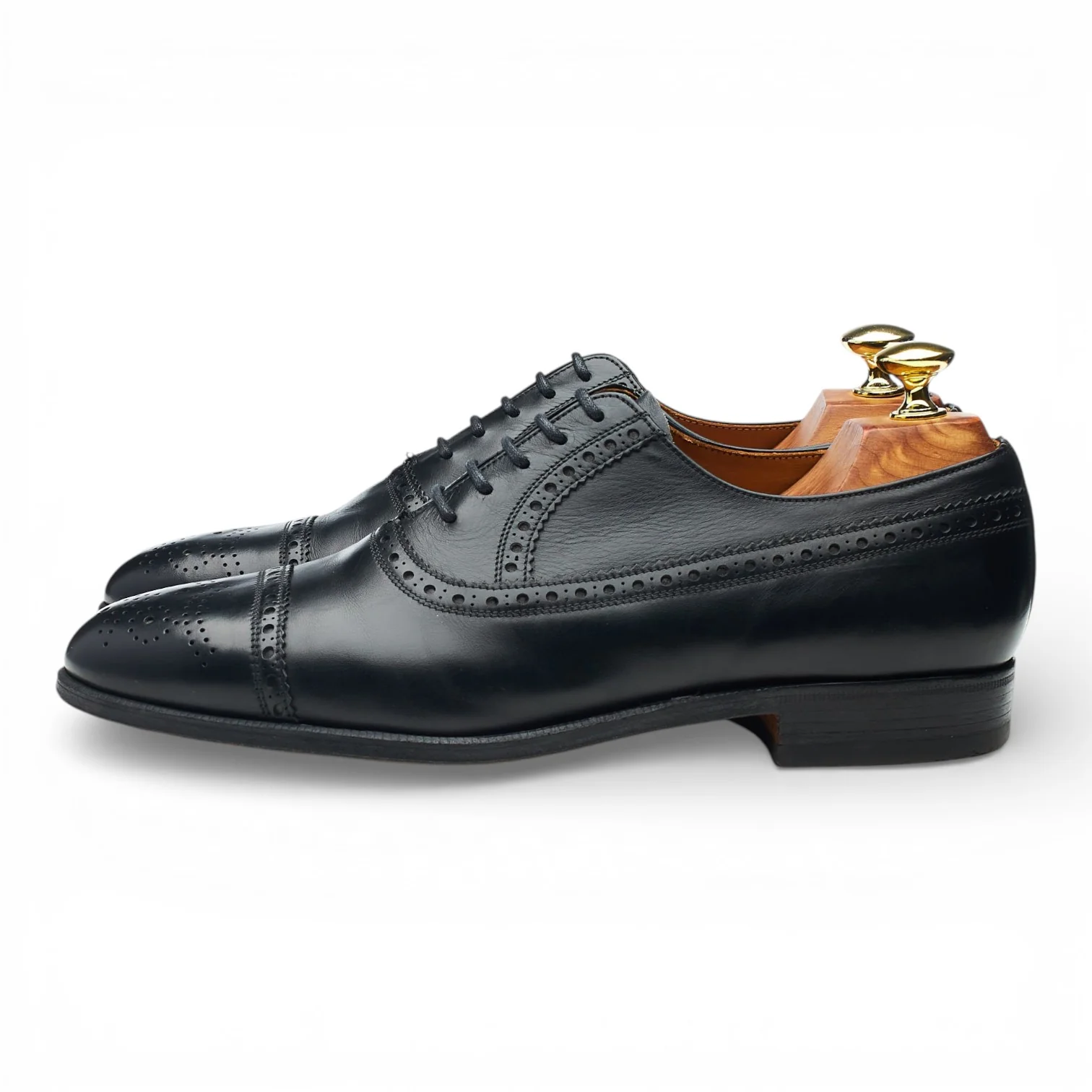 'King' Black leather Oxford Brogues UK 7 F - Image 3
