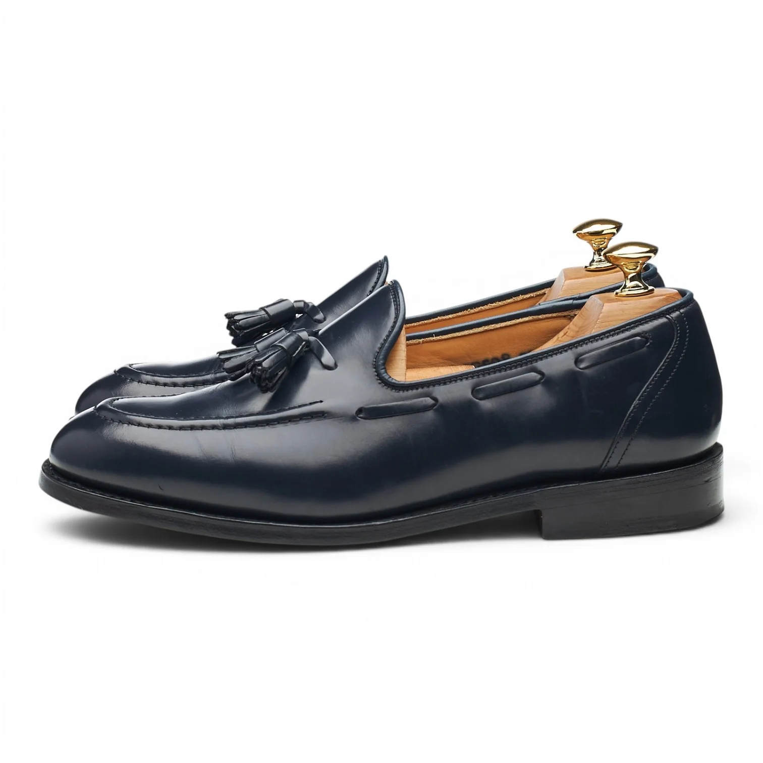'Kingsley 2' Navy Blue Leather Tassel Loafers UK 6 G - Image 3
