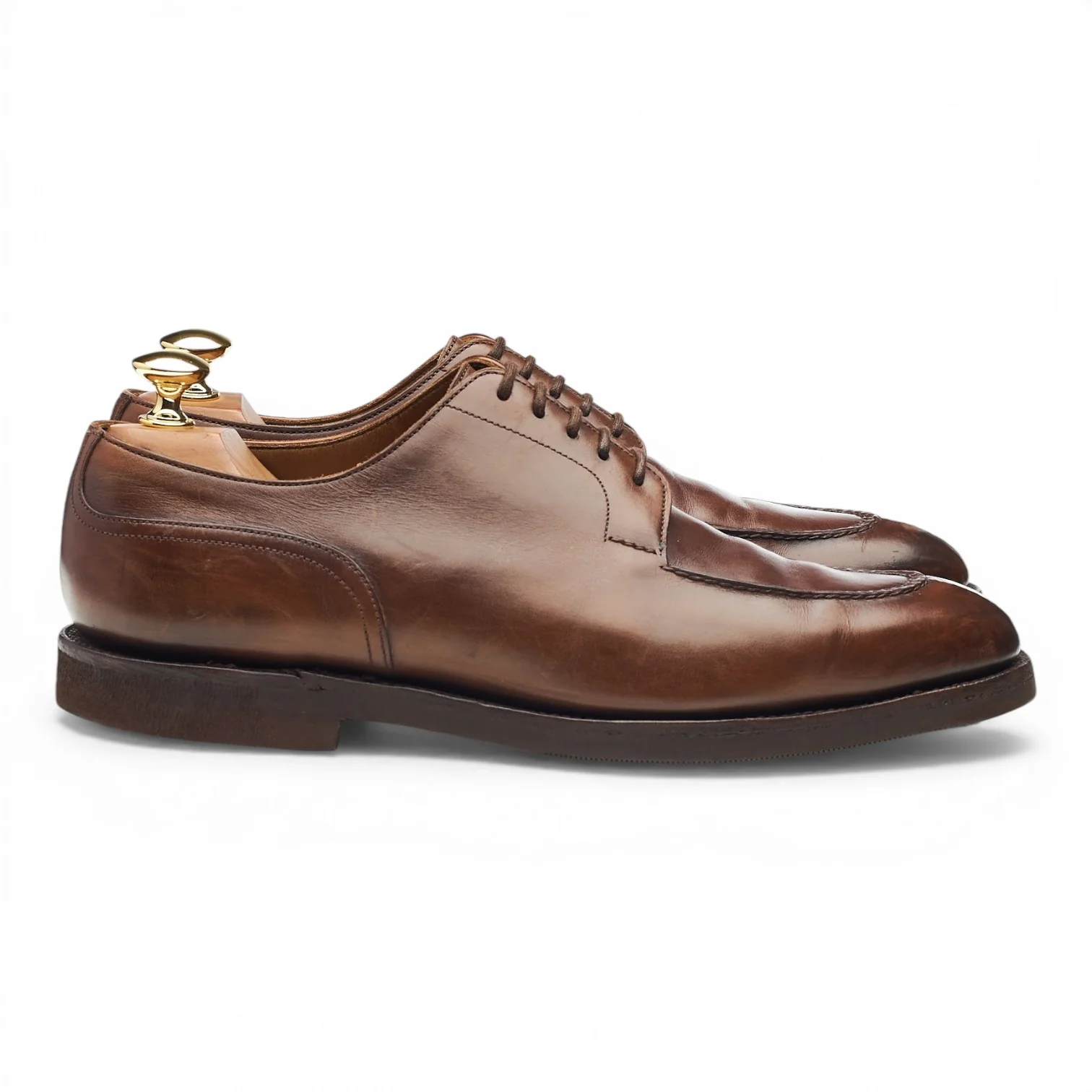 Leffot 'Dover' Dark Brown Leather Split Toe Derby UK 7 E